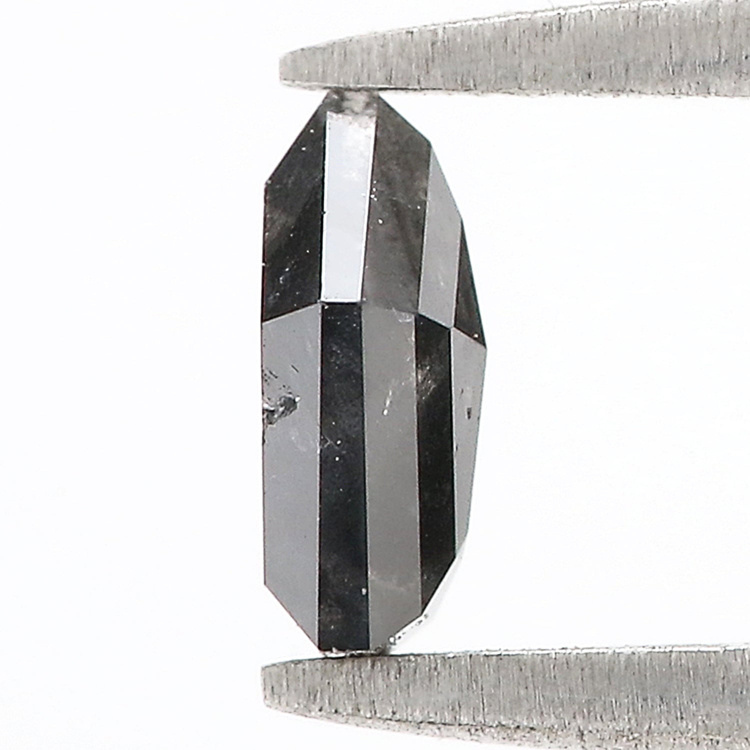 0.97 Ct Natural Loose Pentagon Shape Diamond Salt And Pepper Pentagon Cut Diamond 6.85 MM Black Gray Color Pentagon Rose Cut Diamond QL9320