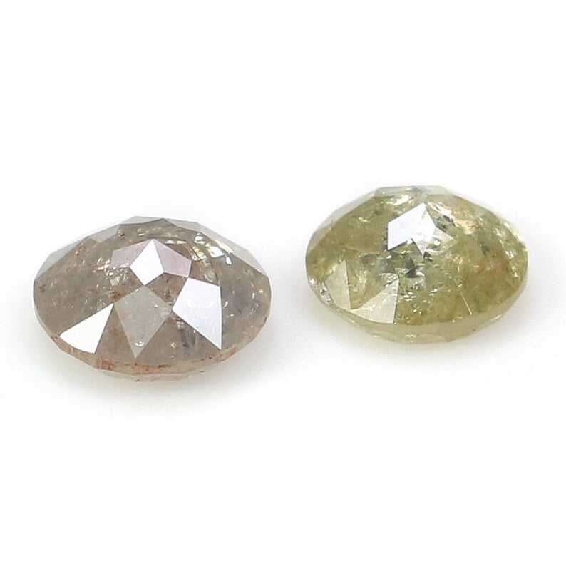 1.13 CT Natural Loose Round Rose Cut Pair Diamond Grey Color Round Shape Diamond 5.10 MM Natural Green Color Round Rose Cut Diamond NQ1956
