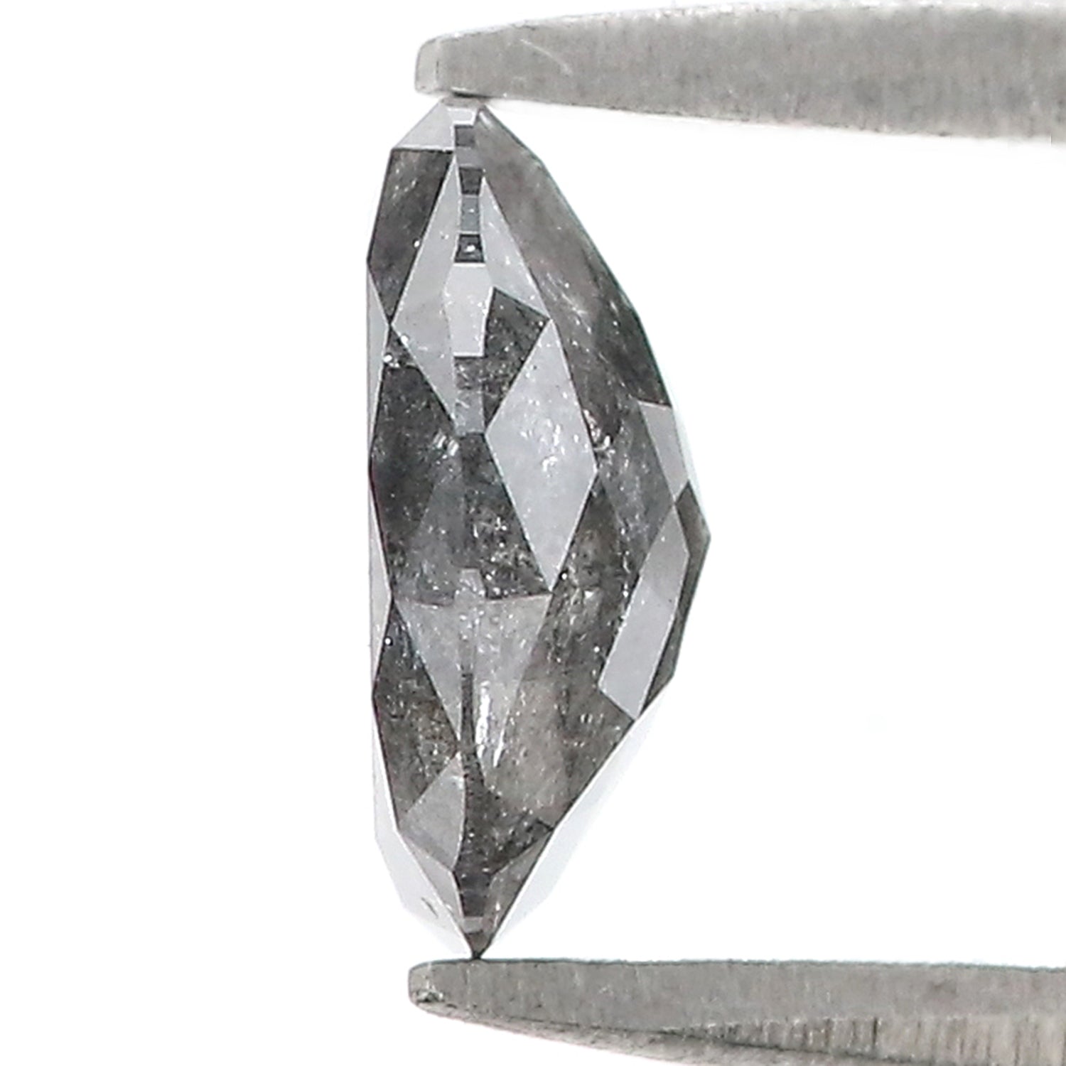 1.60 Ct Natural Loose Round Rose Cut Diamond Black Gray Color Diamond 8.05 MM Natural Loose Salt and Pepper Diamond Rose Cut Diamond LQ519