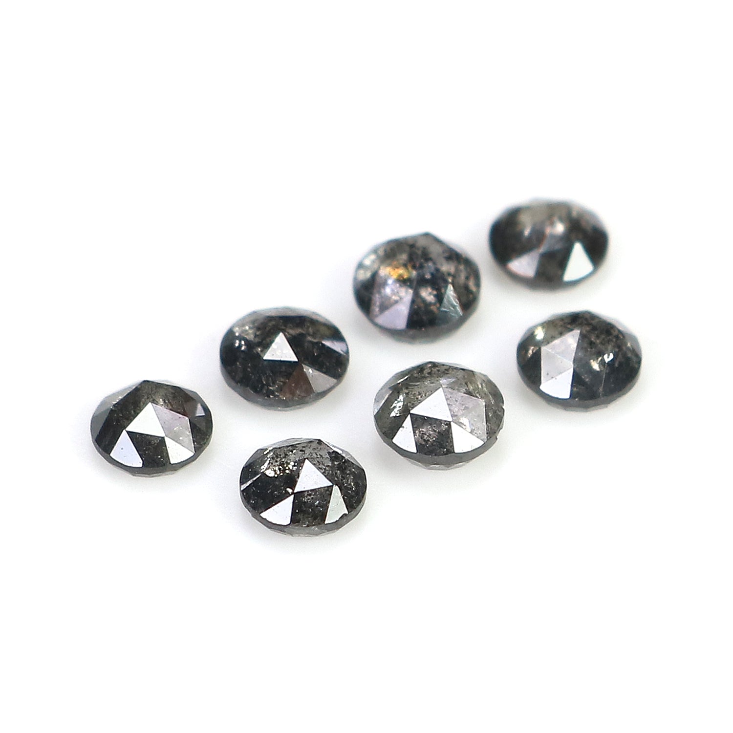 1.10 Ct Natural Loose Round Rose Cut Diamond Salt And Pepper Round Shape Diamond 3.30 MM Natural Black Grey Round Rose Cut Diamond LQ2782