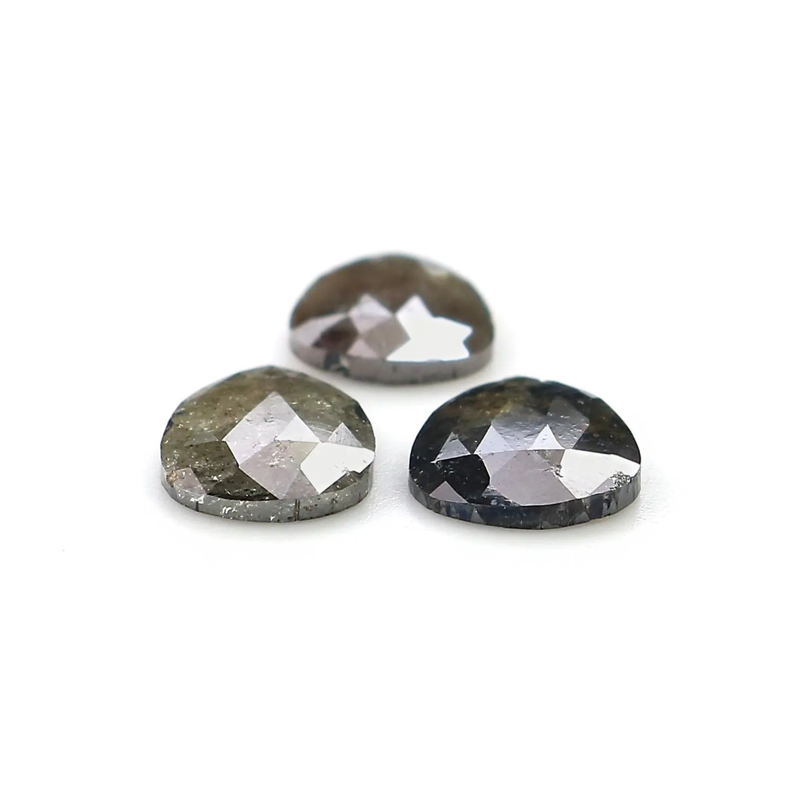 1.92 CT Natural Loose Pear Shape Diamond Salt And Pepper Pear Diamond 8.60 MM Natural Loose Black Grey Color Pear Rose Cut Diamond NQ2551