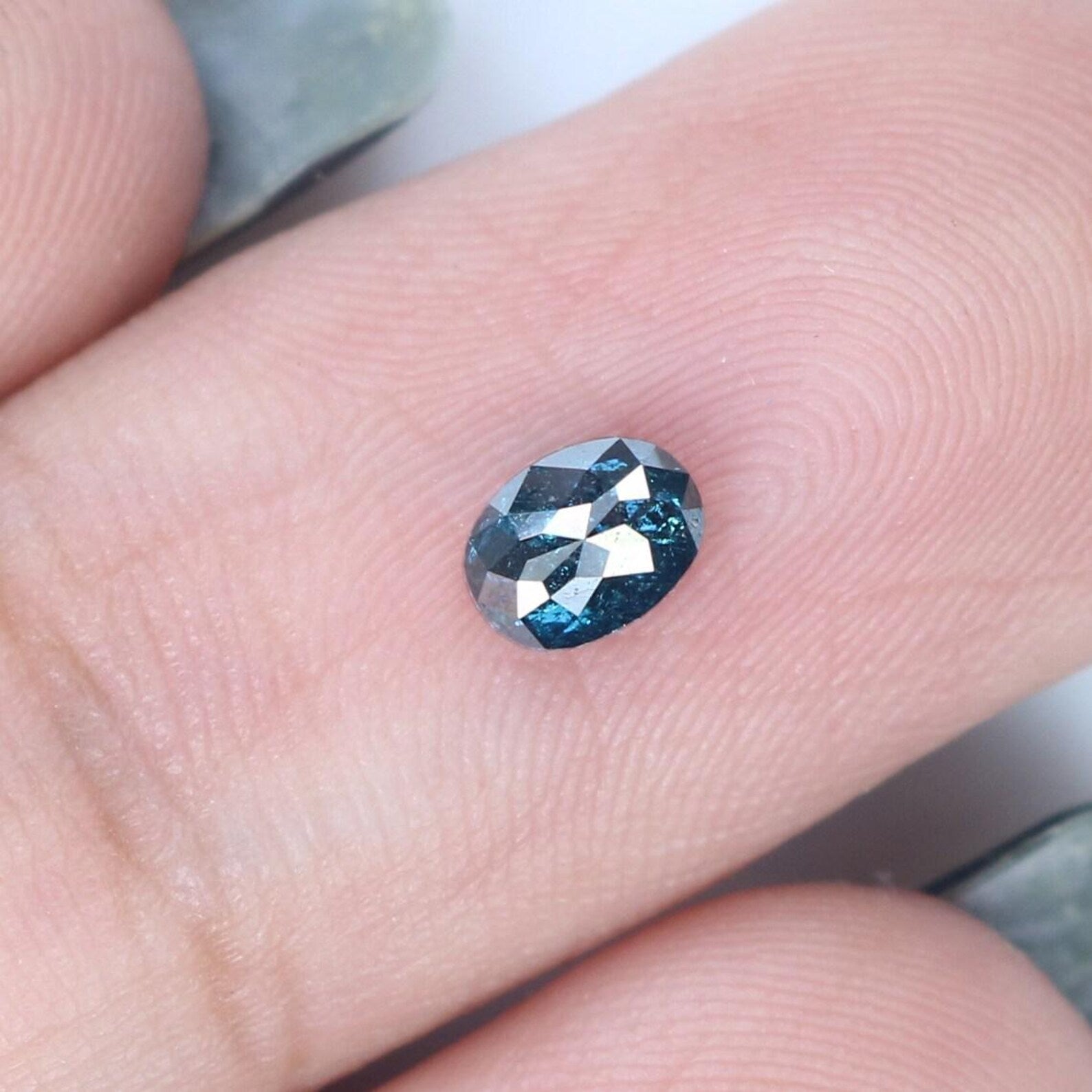 0.28 CT Natural Loose Oval Shape Diamond Blue Color Oval Cut Diamond 4.55 MM Natural Loose Blue Color Diamond Oval Rose Cut Diamond NQ348
