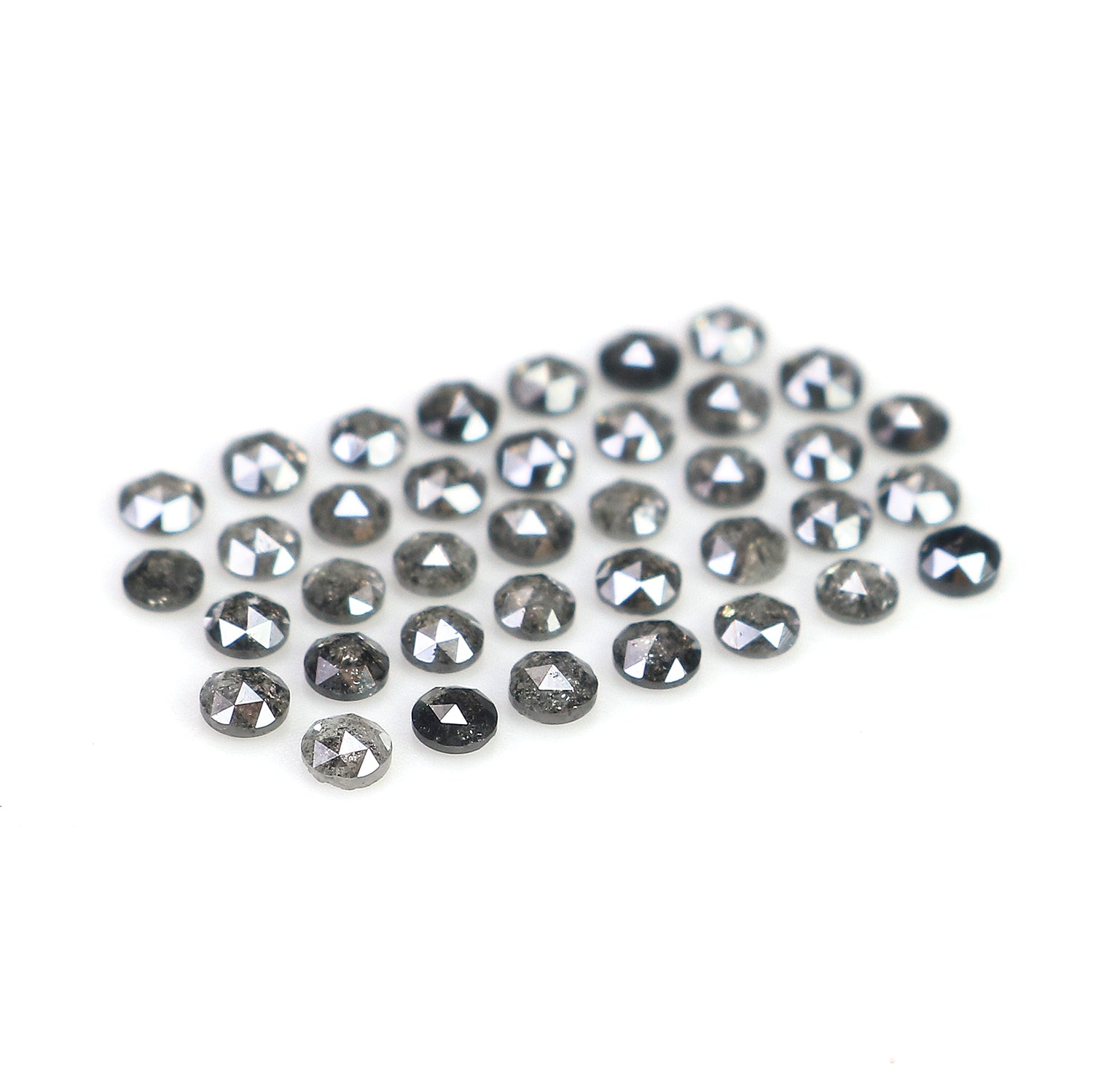 1.17 Ct Natural Loose Round Cut Diamond Salt And Pepper Diamond 1.80 MM Natural Loose Diamond Black Grey Color Round Rose Cut Diamond LQ1420