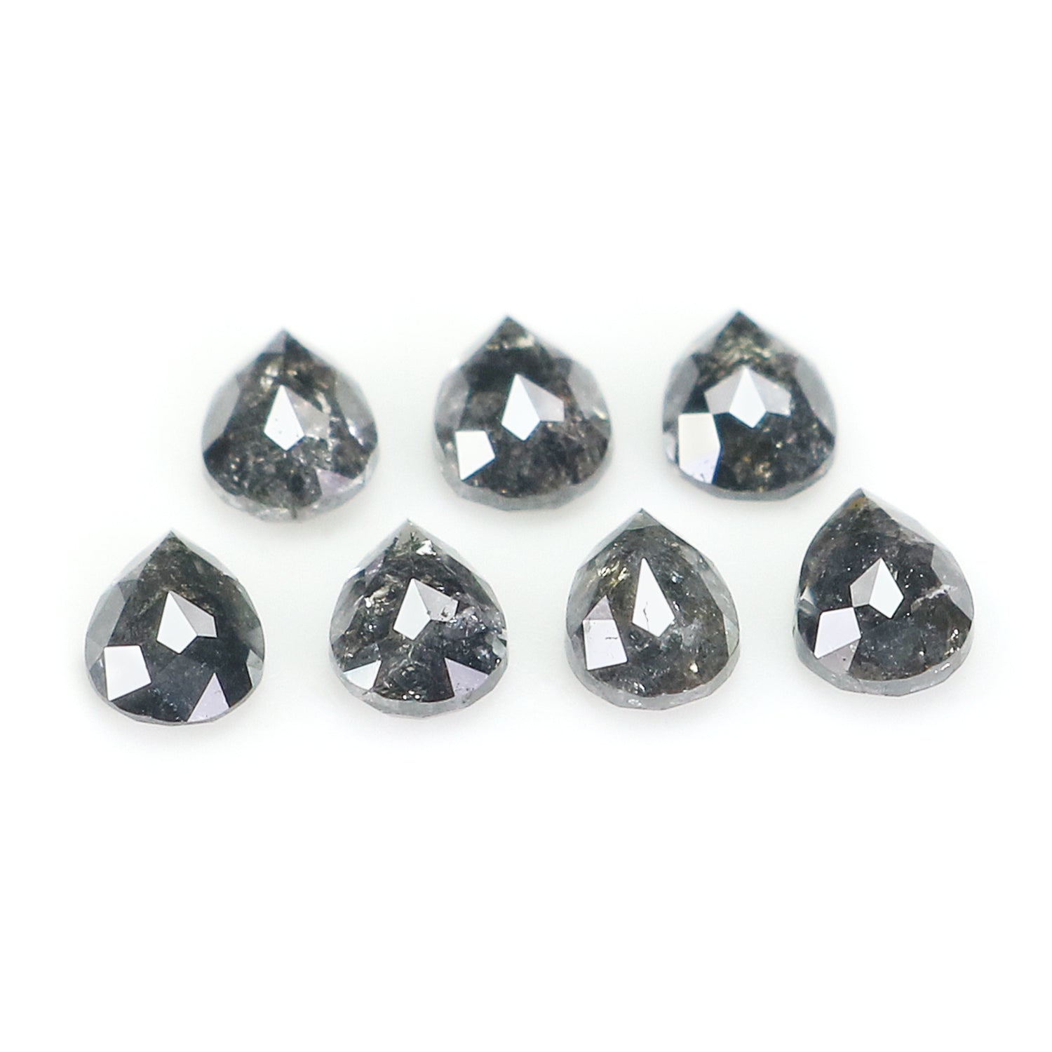 1.05 CT Natural Loose Pear Shape Diamond Salt And Pepper Pear Rose Cut Diamond 3.15 MM Black Grey Color Pear Shape Rose Cut Diamond L1278