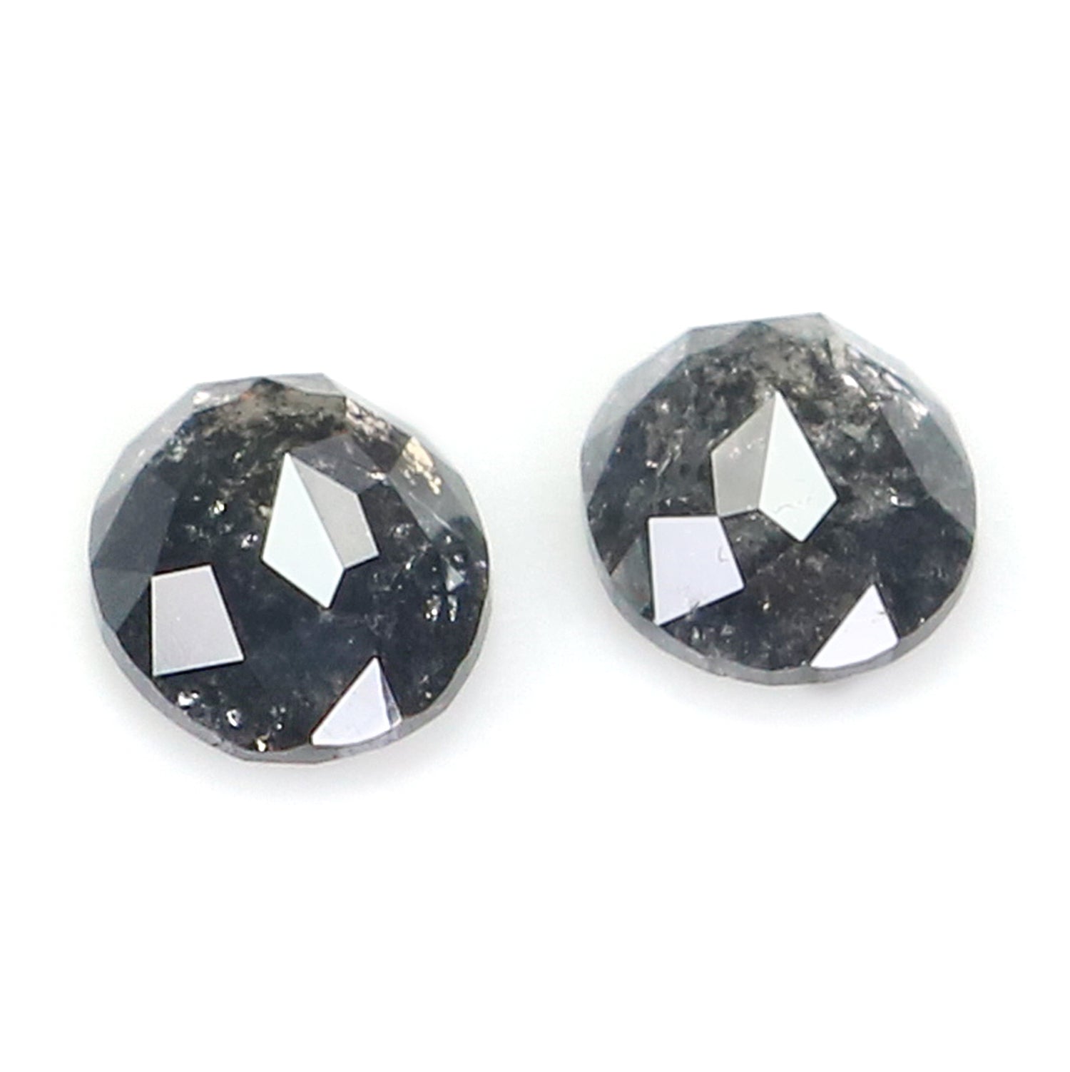 0.52 Ct Natural Loose Oval Shape Pair Diamond Salt And Pepper Oval Cut Diamond 4.70 MM Natural Black Gray Color Oval Rose Cut Diamond NQ2304