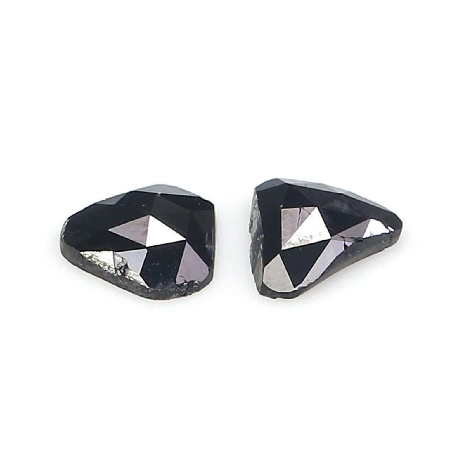 0.77 CT Natural Loose Slice Shape Diamond Black Color Irregular Diamond 6.00 MM Natural Diamond Black Color Slice Rose Cut Diamond NQ2432