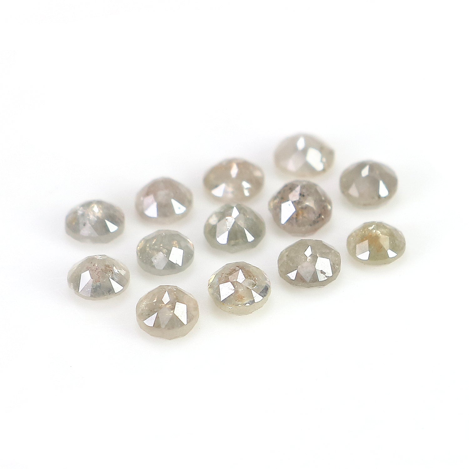 1.27 CT Natural Loose Round Rose Cut Diamond Grey Color Round Shape Diamond 2.50 MM Natural Loose Grey Color Round Rose Cut Diamond LQ1645