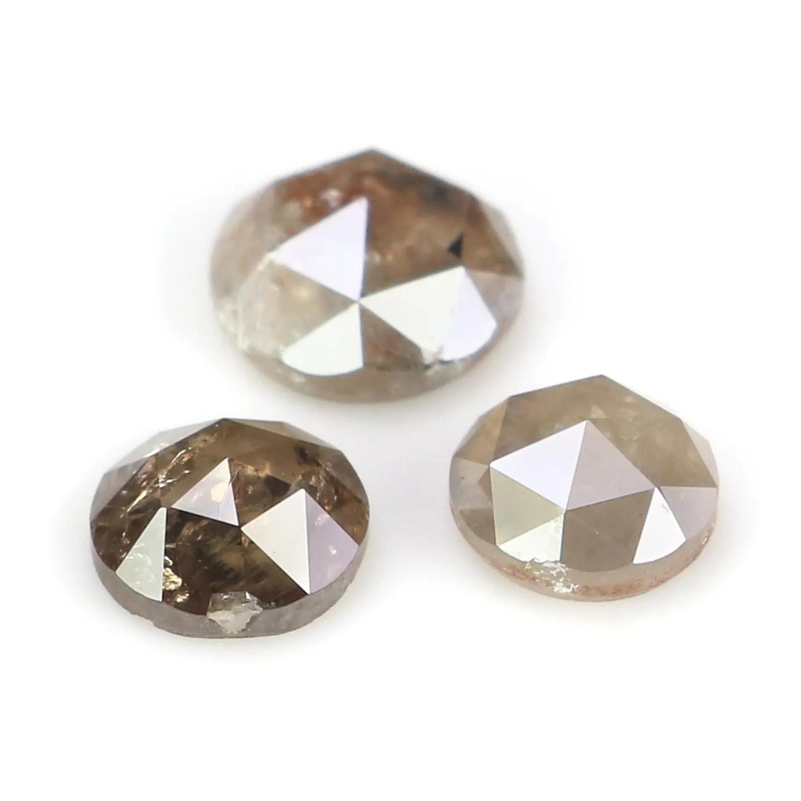 1.47 CT Natural Loose Round Shape Diamond Grey Color Round Cut Diamond 4.40 MM Natural Diamond Brown Color Round Rose Cut Diamond NQ1524