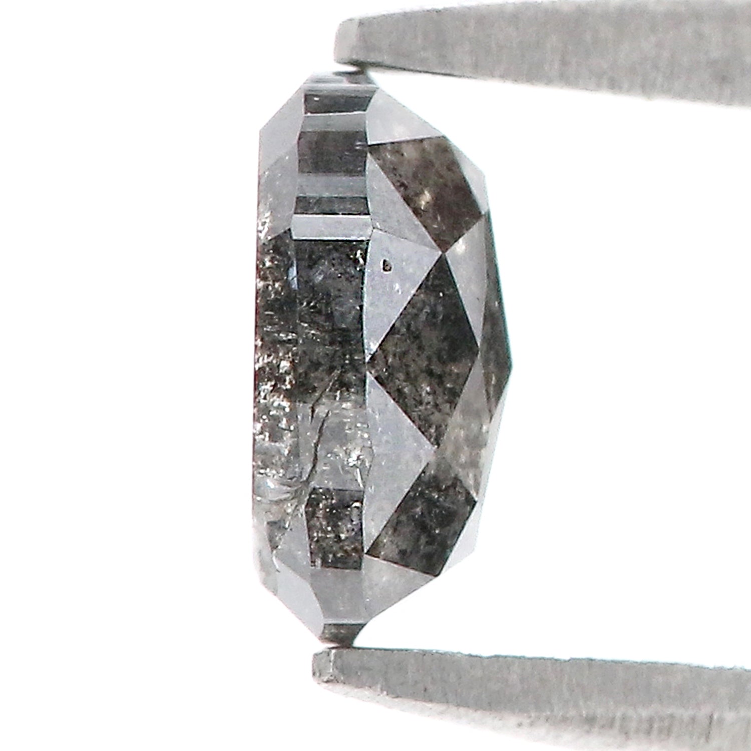 0.77 CT Natural Loose Oval Shape Diamond Salt And Pepper Oval Cut Diamond 6.25 MM Natural Black Grey Diamond Oval Rose Cut Diamond LQ2367