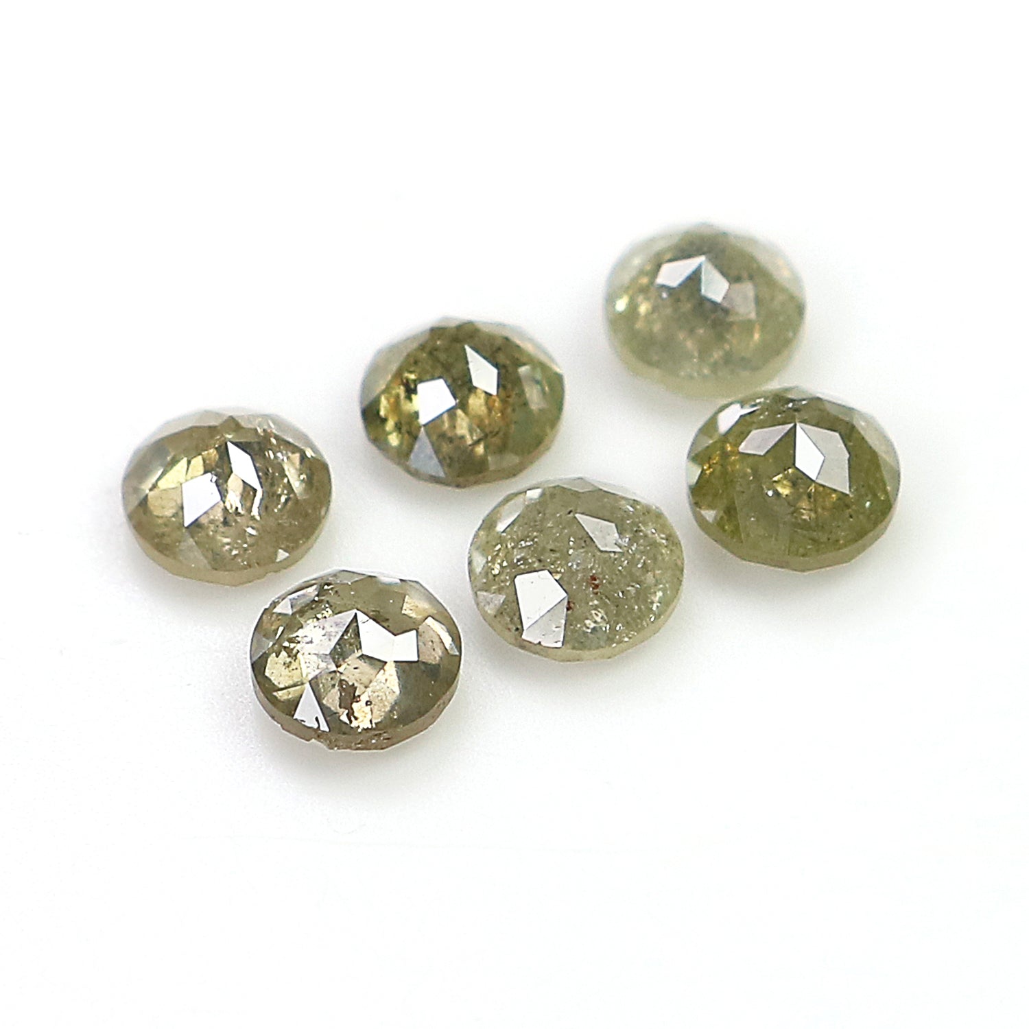 1.22 CT Natural Loose Round Rose Cut Diamond Grey Color Round Shape Diamond 3.30 MM Natural Loose Green Color Round Rose Cut Diamond LQ9692