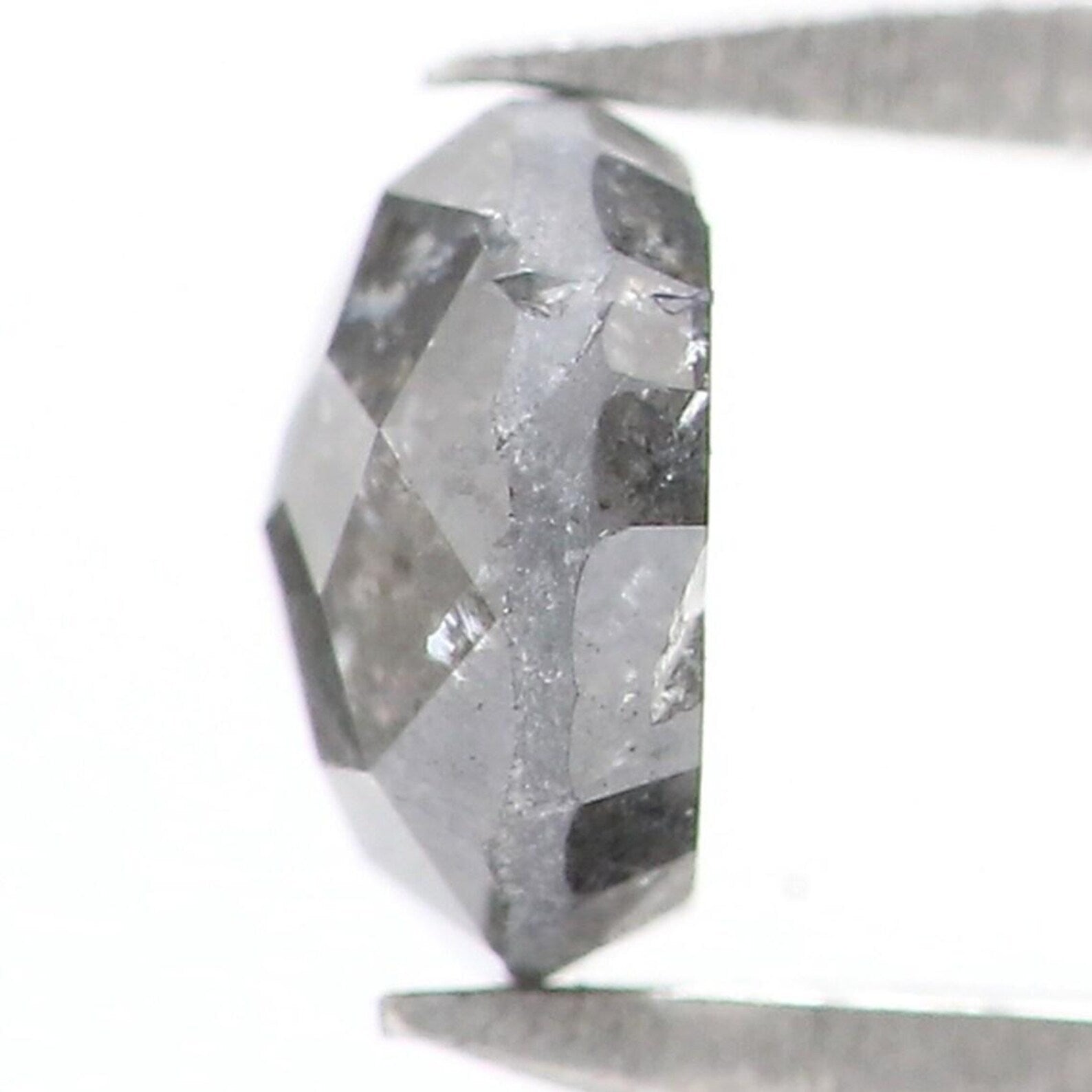 0.44 CT Natural Loose Round Shape Diamond Salt And Pepper Round Cut Diamond 4.60 MM Natural Black Grey Color Round Rose Cut Diamond NQ2310