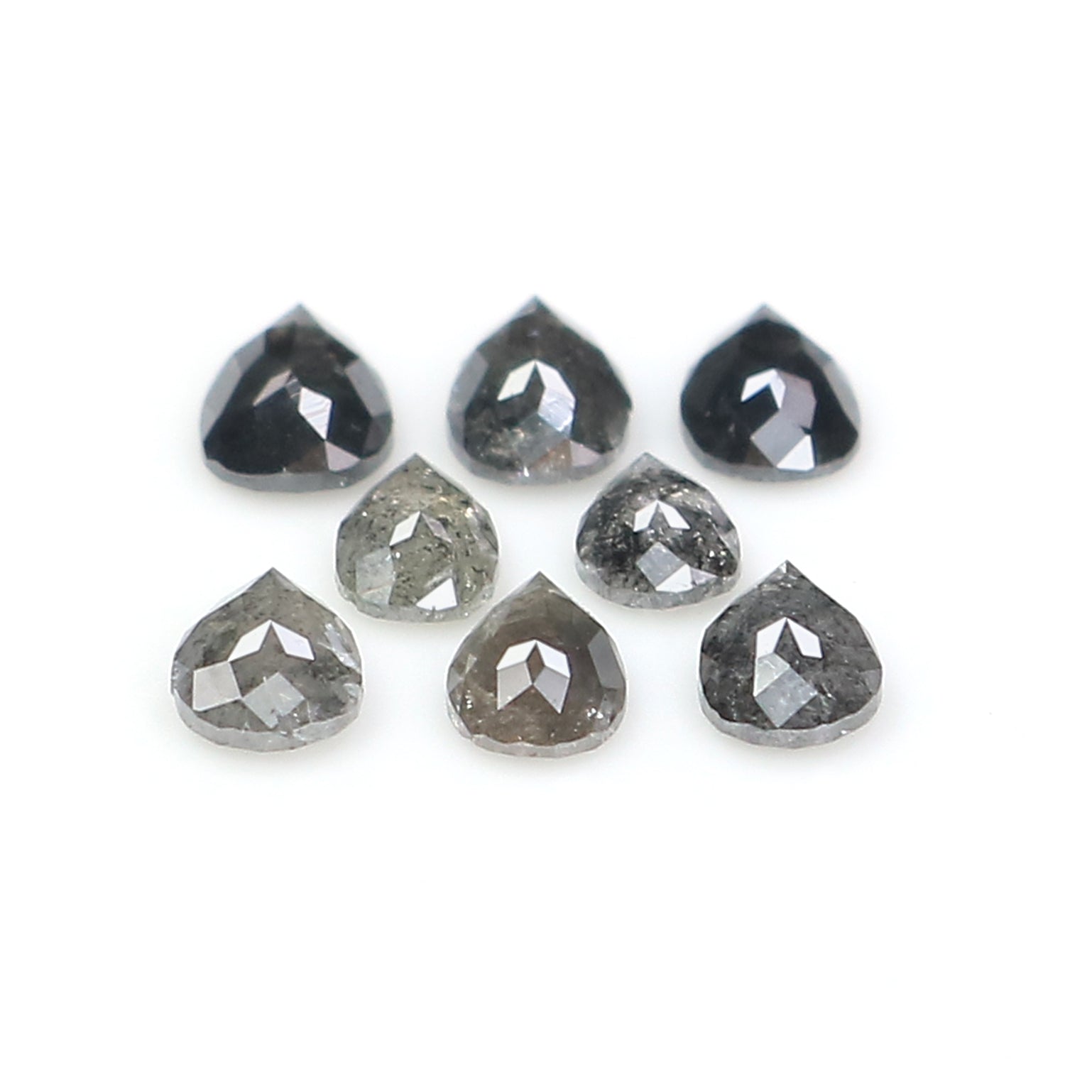 1.14 CT Natural Loose Pear Shape Diamond Salt And Pepper Pear Cut Diamond 3.60 MM Natural Black Grey Diamond Pear Rose Cut Diamond LQ2916