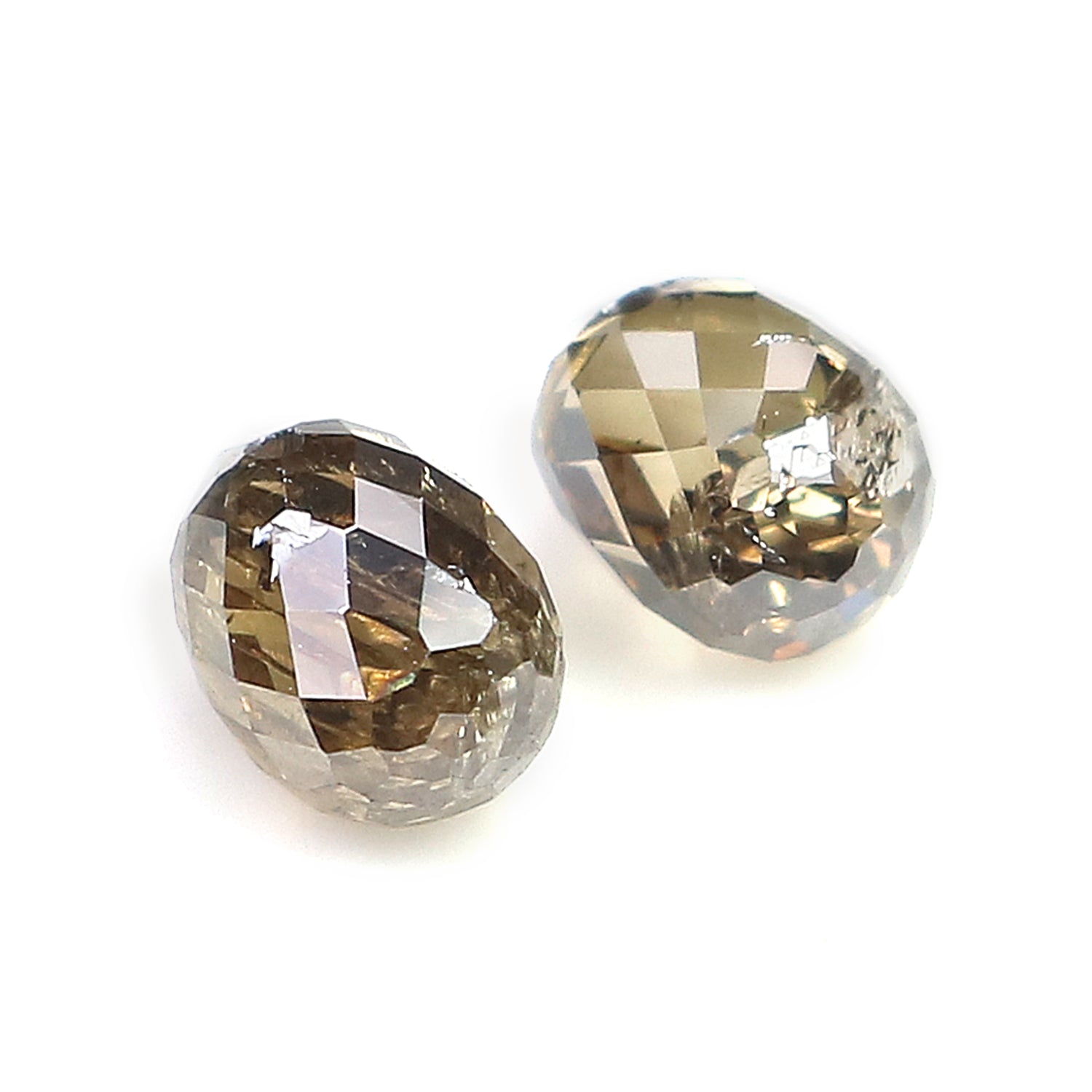 1.28 Ct Natural Loose Briolette Shape Diamond Brown Color Drop Cut Diamond 5.25 MM Natural Brown Diamond Briolette Rose Cut Diamond LQ148