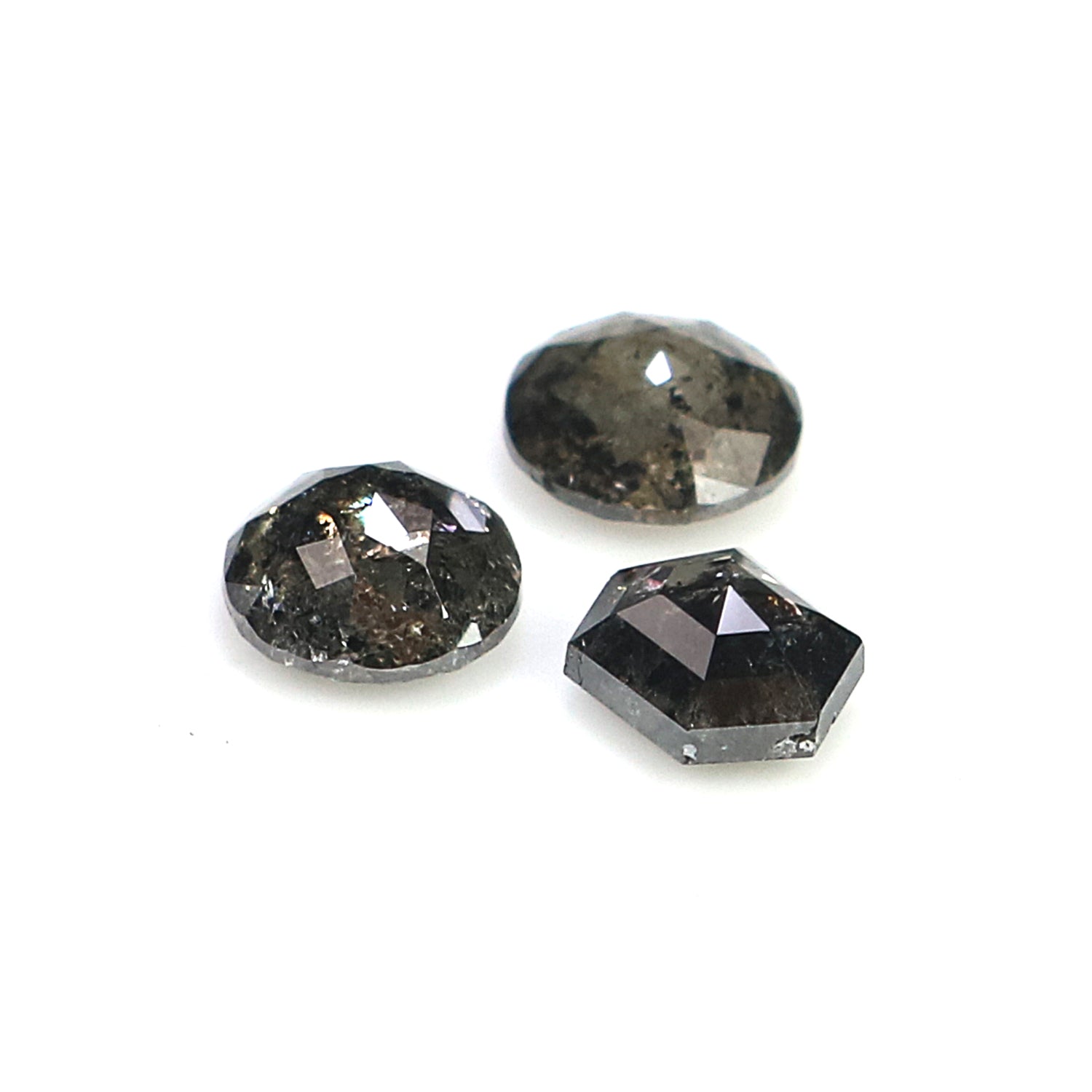 1.03 CT Natural Loose Mix Shape Diamond Salt And Pepper Mix Shape Diamond 4.35 MM Natural Black Grey Color Mix Shape Rose Cut Diamond KR2328