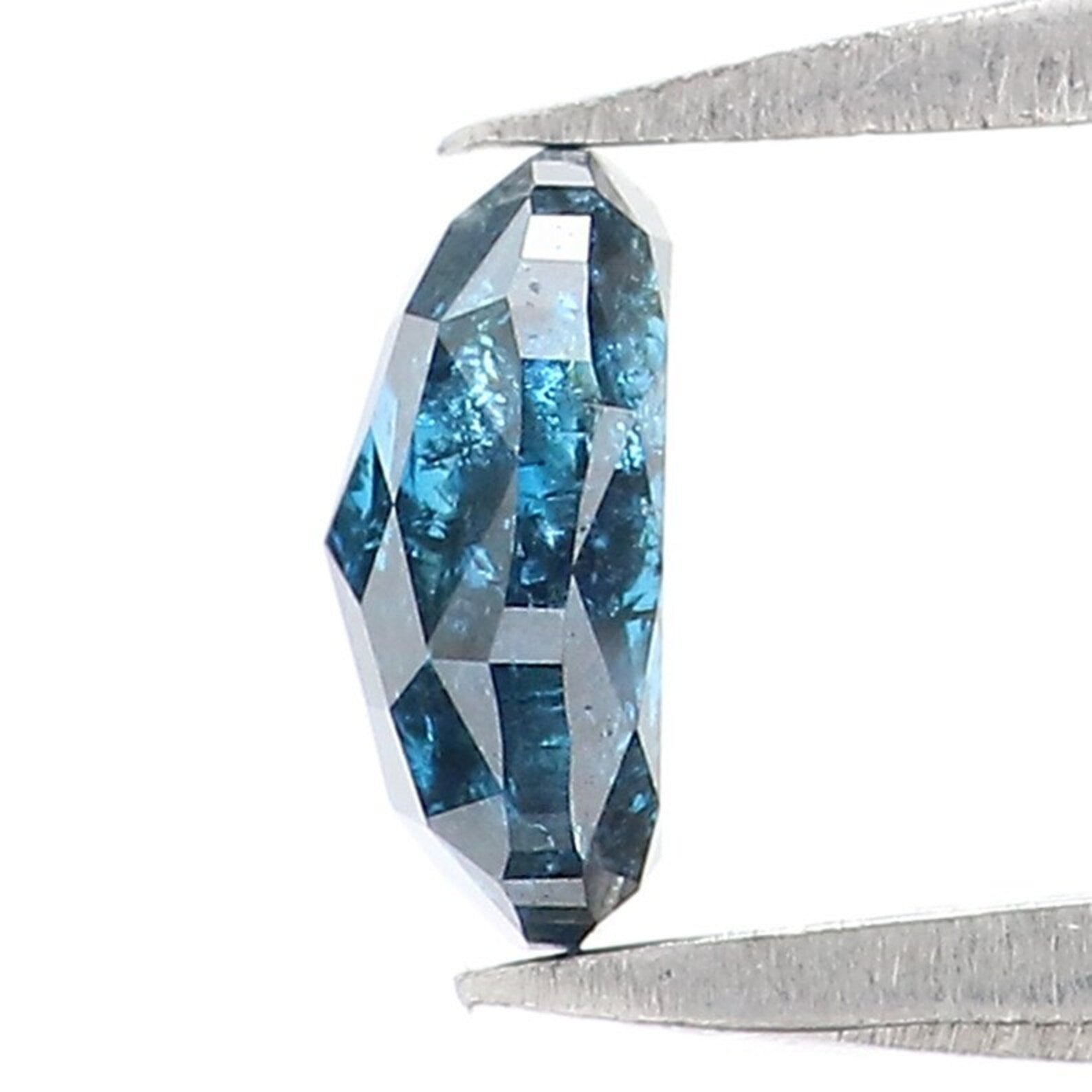 .42 CT Natural Loose Oval Shape Diamond Blue Color Oval Cut Diamond 5.35 MM Natural Loose Diamond Blue Color Oval Rose Cut Diamond NQ215