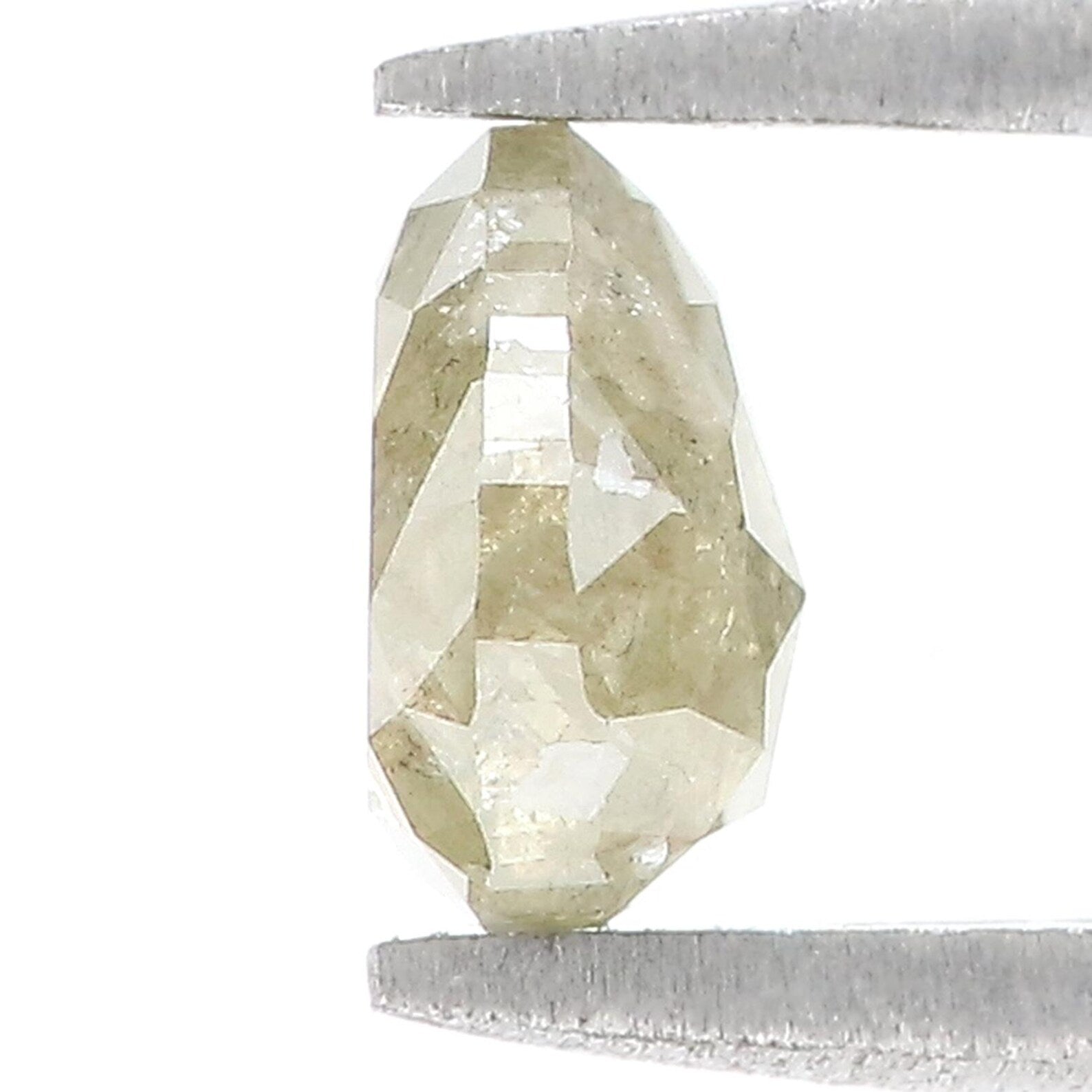 1.09 CT Natural Loose Pear Shape Diamond Yellow Grey Color Pear Cut Diamond 6.50 MM Natural Loose Diamond Pear Rose Cut Diamond QN7232