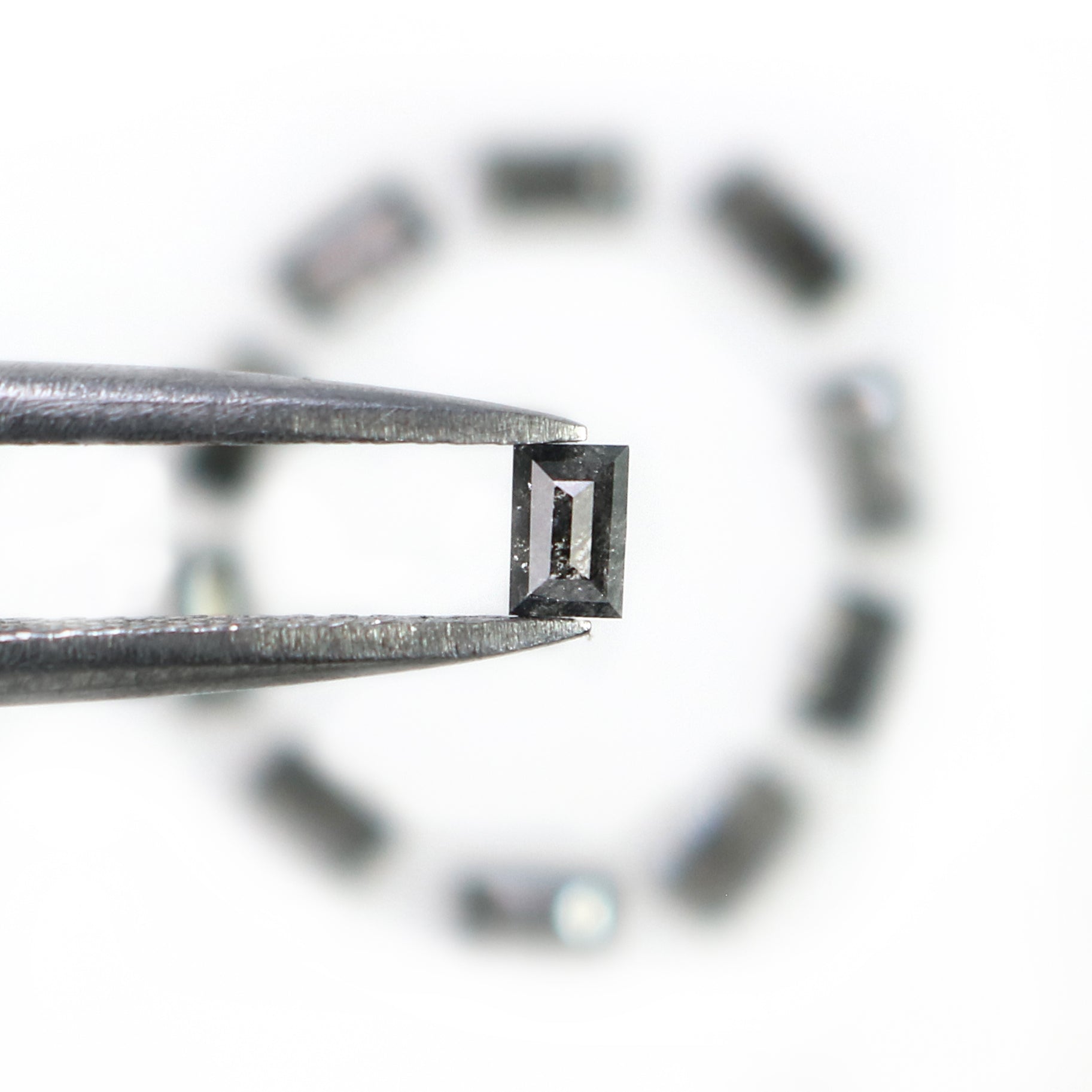 1.00 CT Natural Loose Baguette Cut Diamond Salt And Pepper Baguette Diamond 3.30 MM Natural Black Grey Color Baguette Rose Cut Diamond N1803