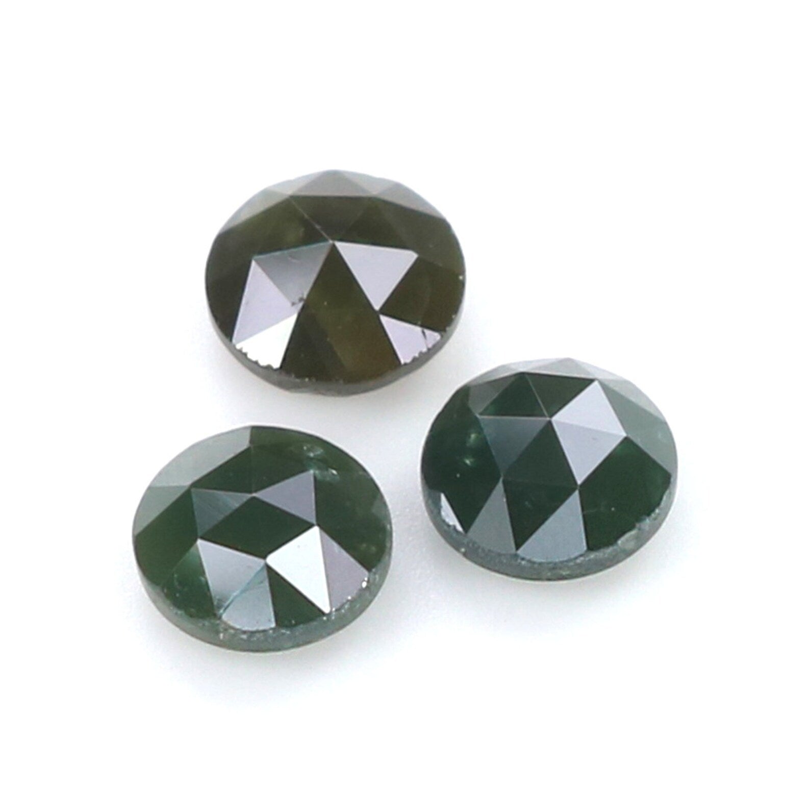 0.77 CT Natural Loose Round Rose Cut Diamond Dark Green Color Round Cut Diamond 3.85 MM Natural Loose Round Rose Cut Shape Diamond N8071