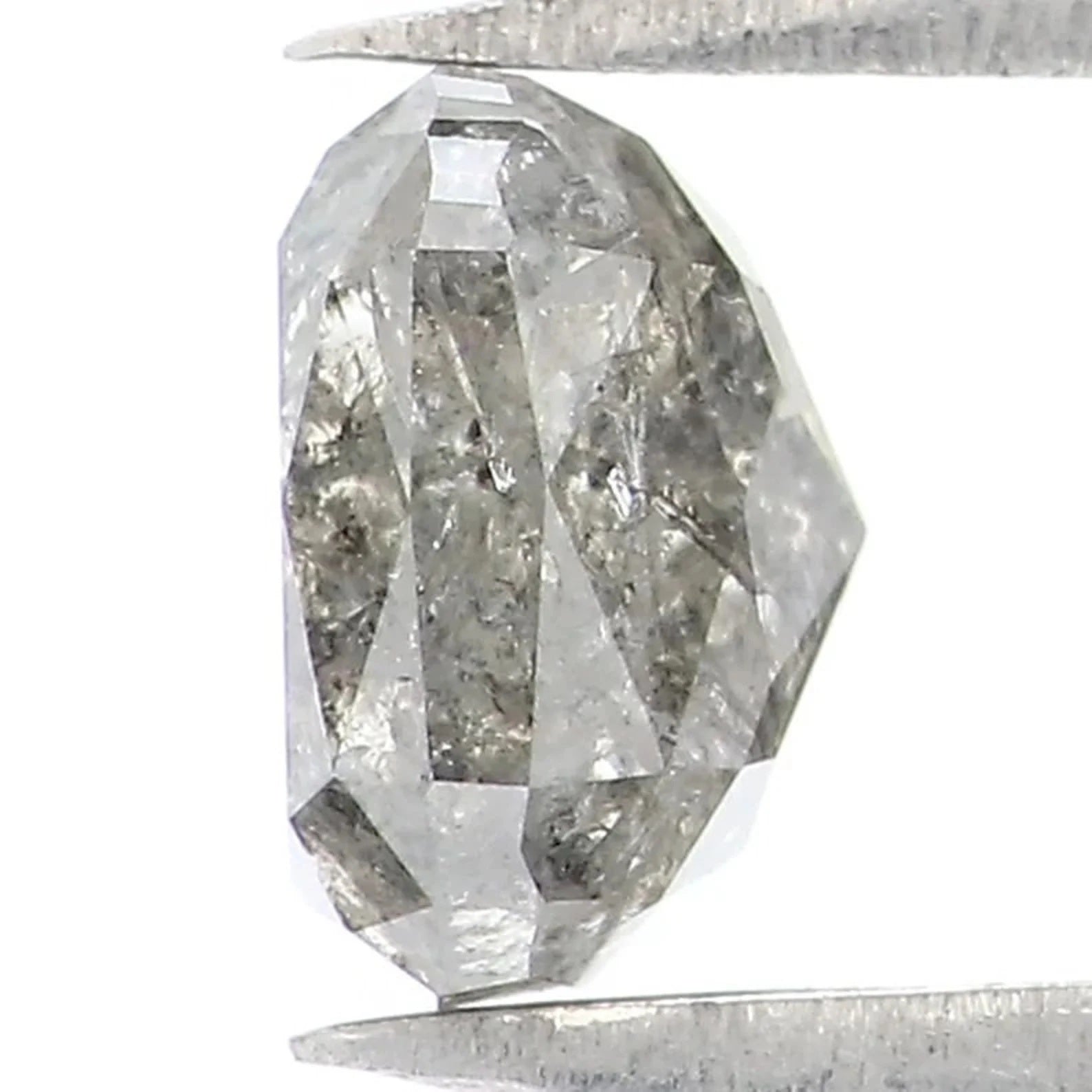 0.95 CT Natural Loose Cushion Shape Diamond Salt And Pepper Cushion Diamond 5.60 MM Black Grey Color Cushion Shape Rose Cut Diamond NQ9545