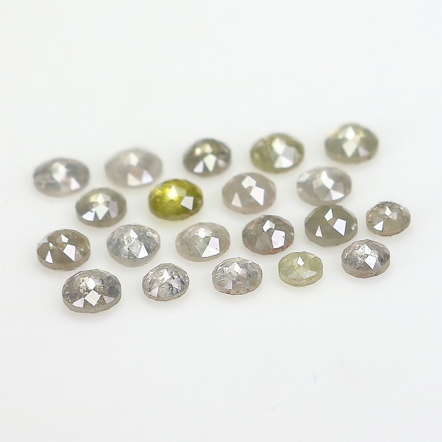 1.06 CT Natural Loose Round Rose Cut Diamond Grey Color Round Shape Diamond 1.80 MM Natural Loose Yellow Color Round Rose Cut Diamond KQ2431