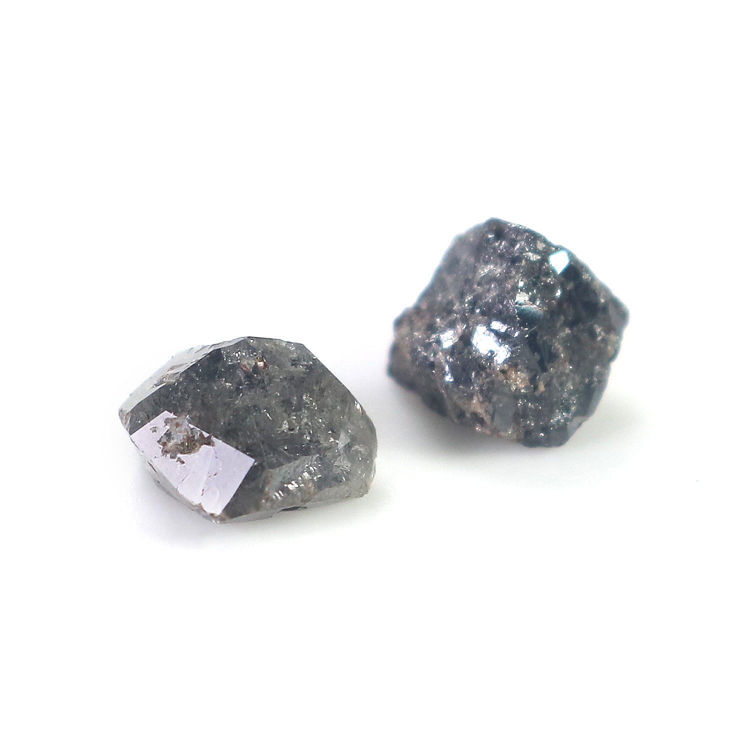 2.75 CT Natural Loose Rough Shape Diamond Salt And Pepper Rough Diamond 6.25 MM Natural Black Grey Color Rough Irregular Cut Diamond KQ2467