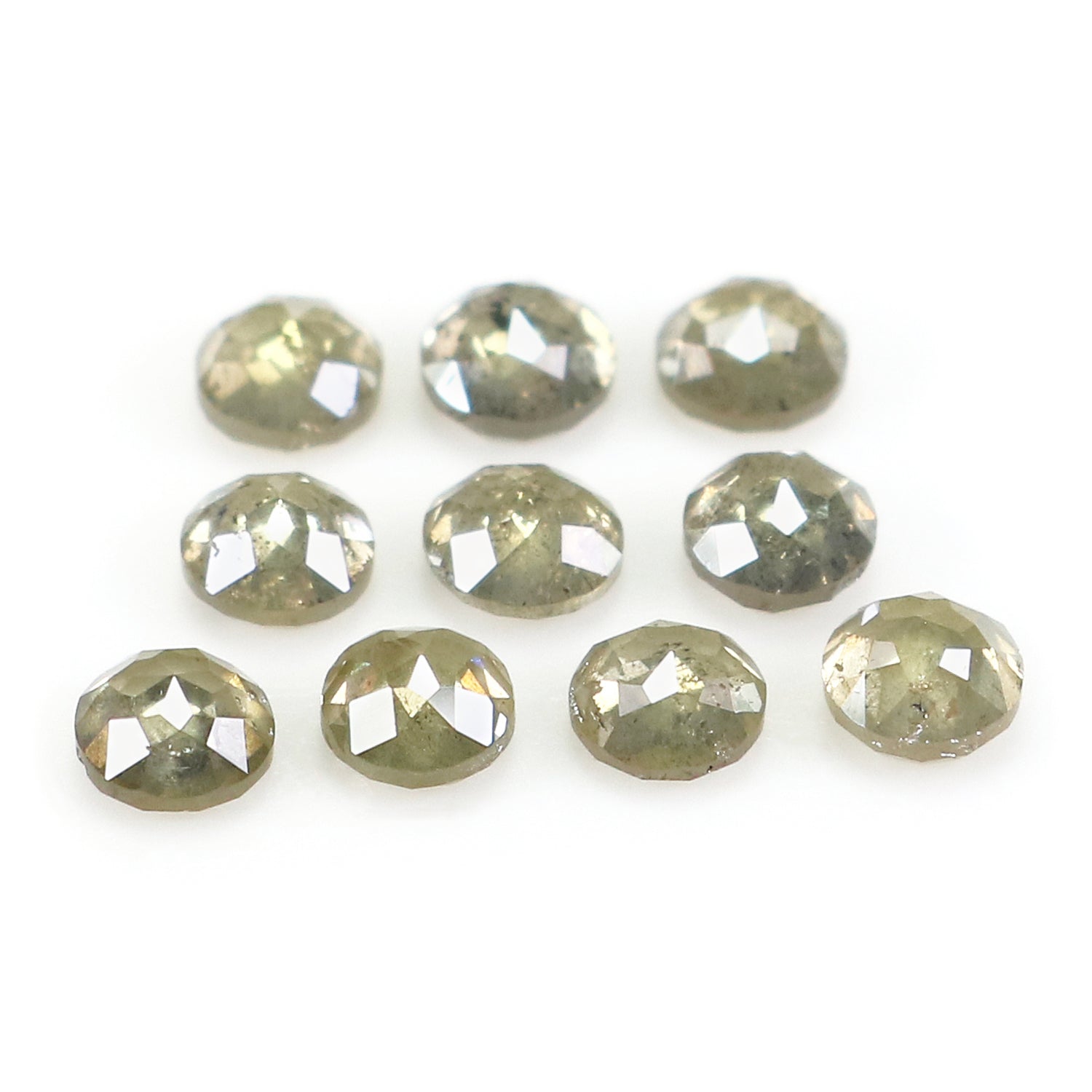 1.43 CT Natural Loose Rose Cut Diamond Grey Green Color Round Diamond 3.00 MM Natural Loose Grey Green Round Rose Cut Shape Diamond NQ409