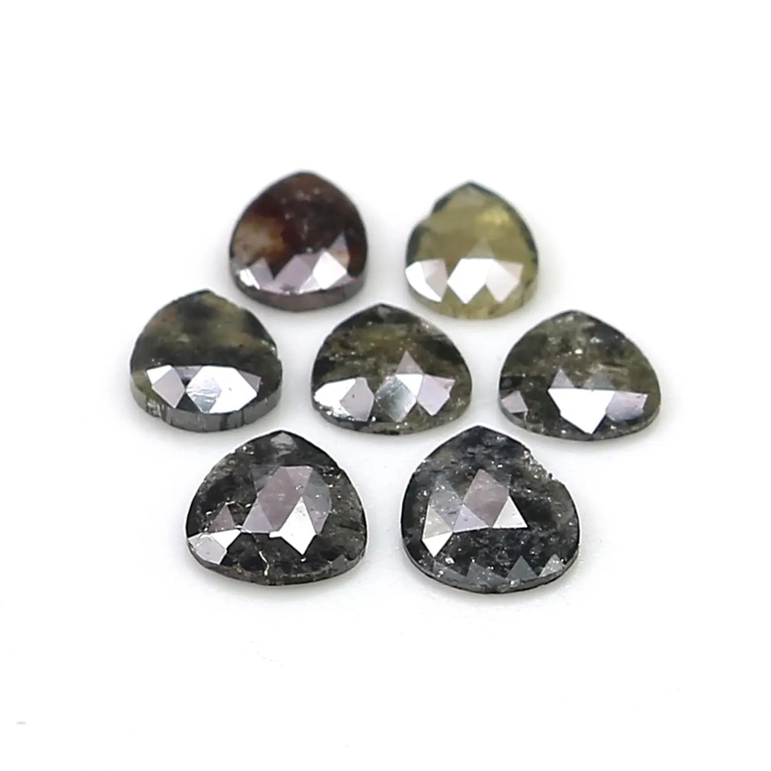 1.83 CT Natural Loose Pear Shape Diamond Salt And Pepper Pear Diamond 7.55 MM Natural Loose Black Grey Color Pear Rose Cut Diamond NQ2538