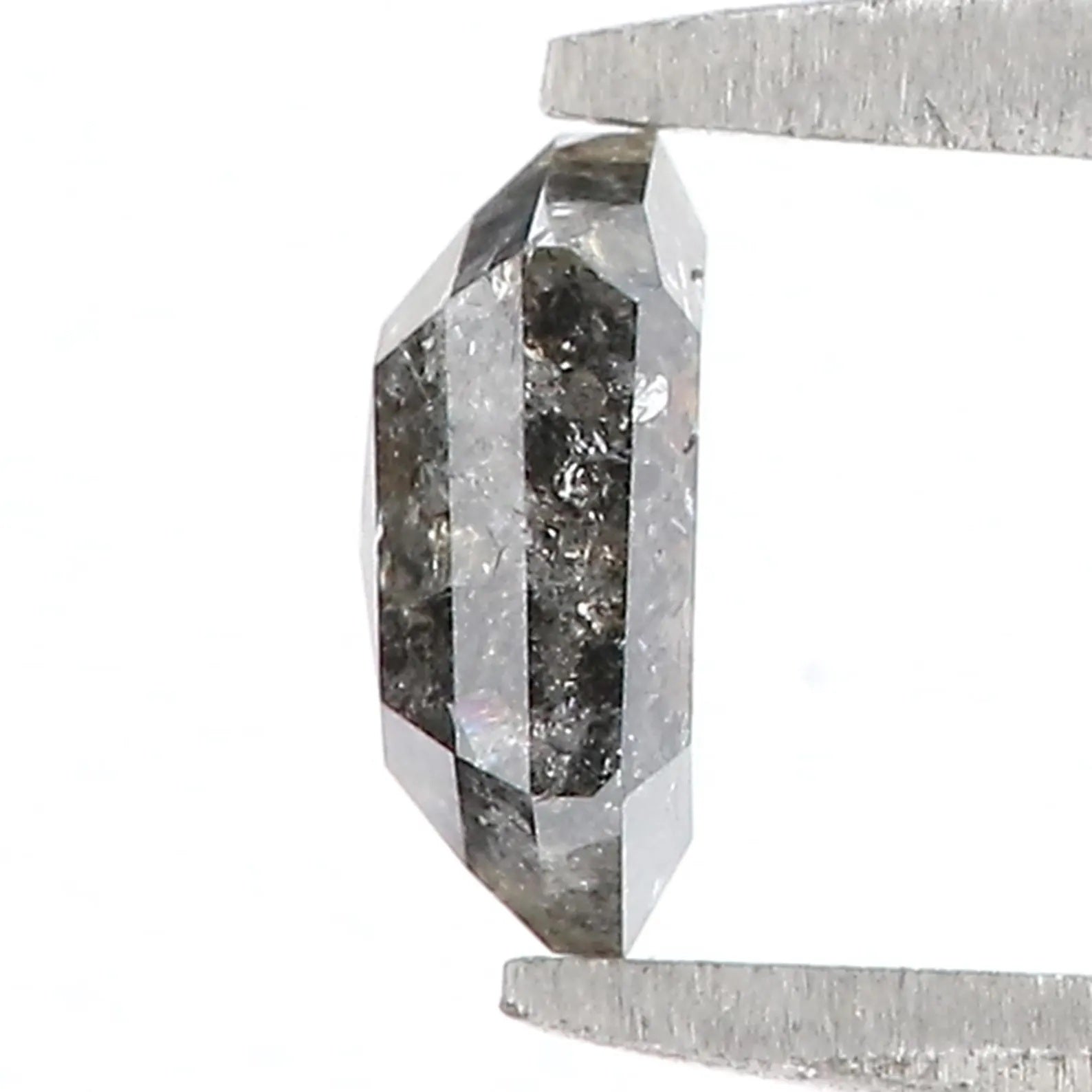 0.57 CT Natural Loose Hexagon Shape Diamond Salt And Pepper Hexagon Diamond 5.80 MM Natural Black Grey Color Hexagon Rose Cut Diamond QN1254