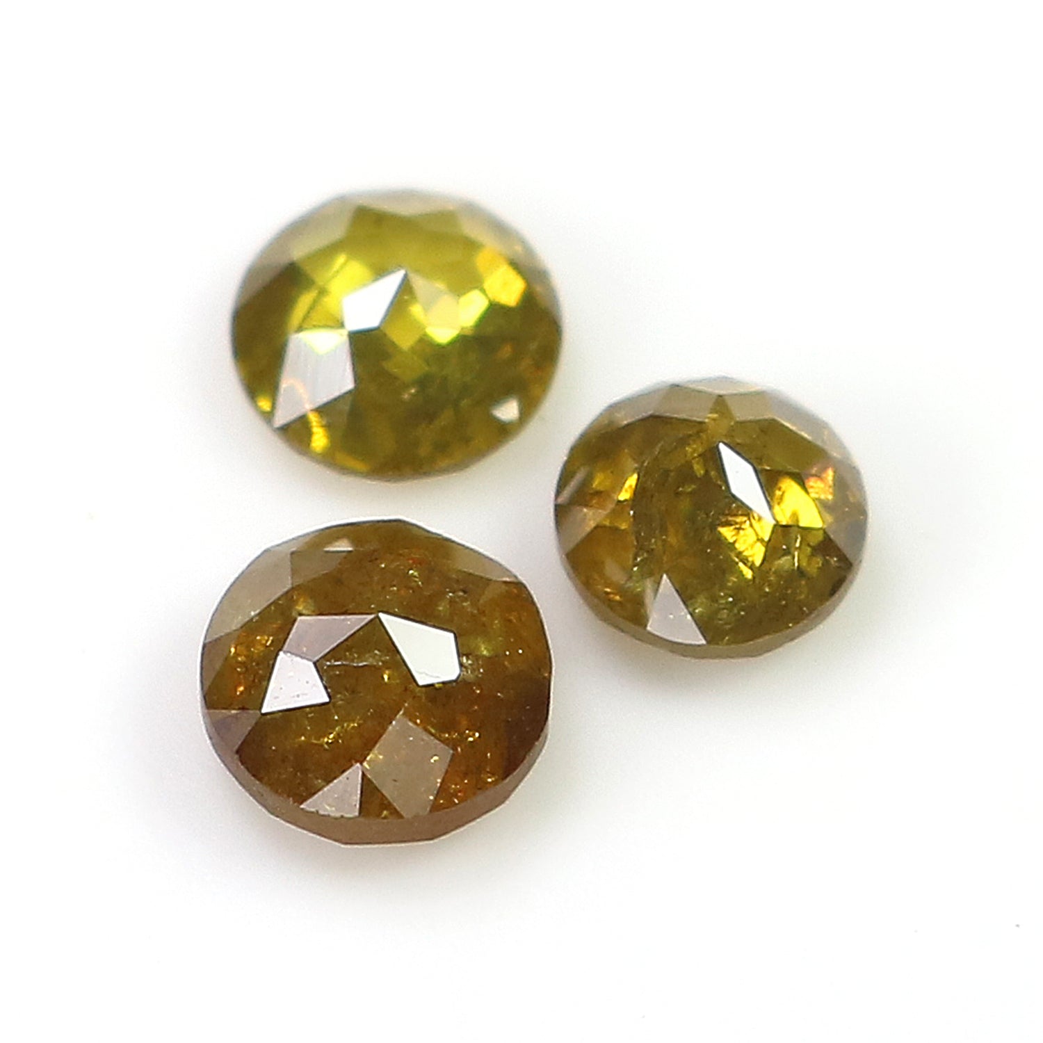 1.06 CT Natural Loose Round Rose Cut Diamond Yellow Color Round Shape Diamond 3.95 MM Natural Loose Brown Color Rose Cut Diamond LQ1039