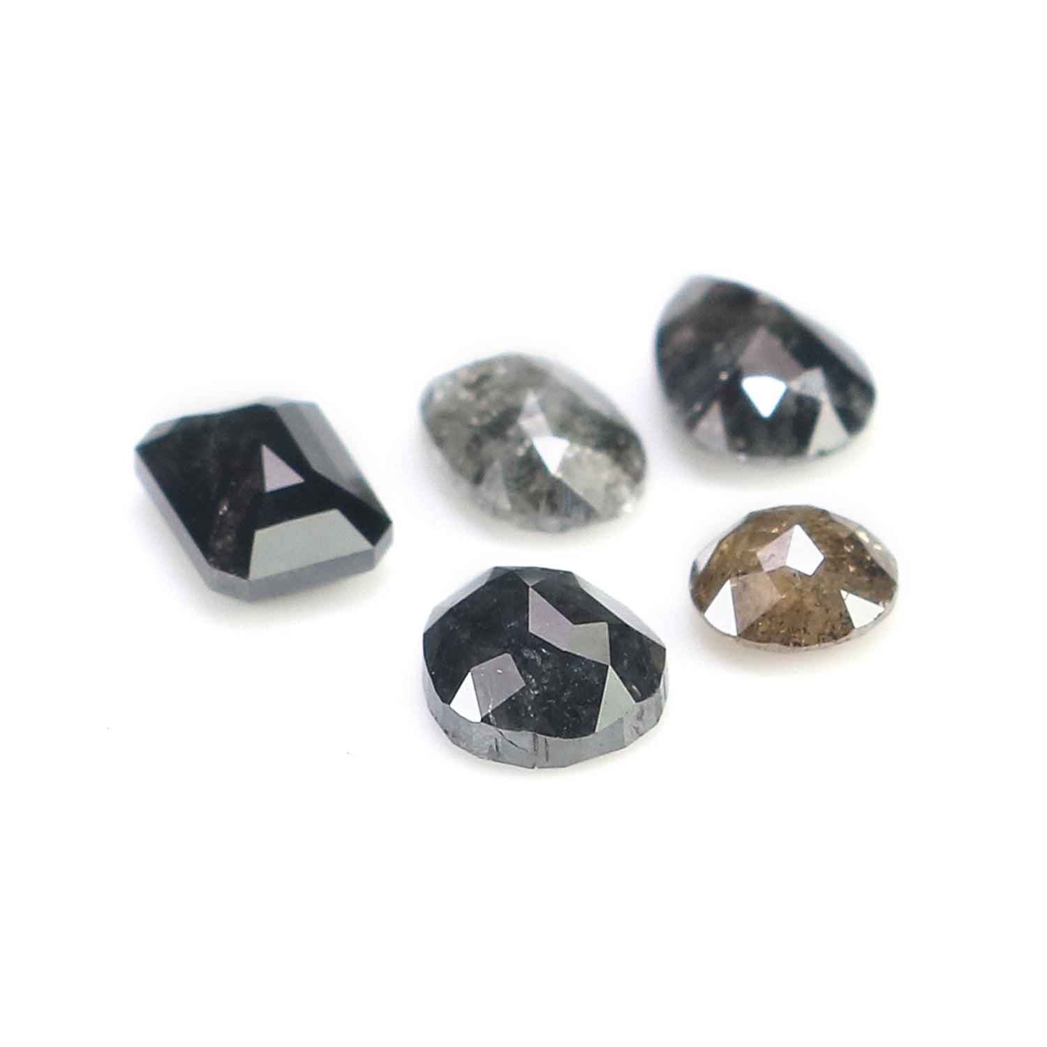 1.64 Ct Natural Loose Mix Shape Diamond Salt And Pepper Mix Shape Diamond 3.70 MM Natural Black Grey Color Mix Shape Rose Cut Diamond N1485