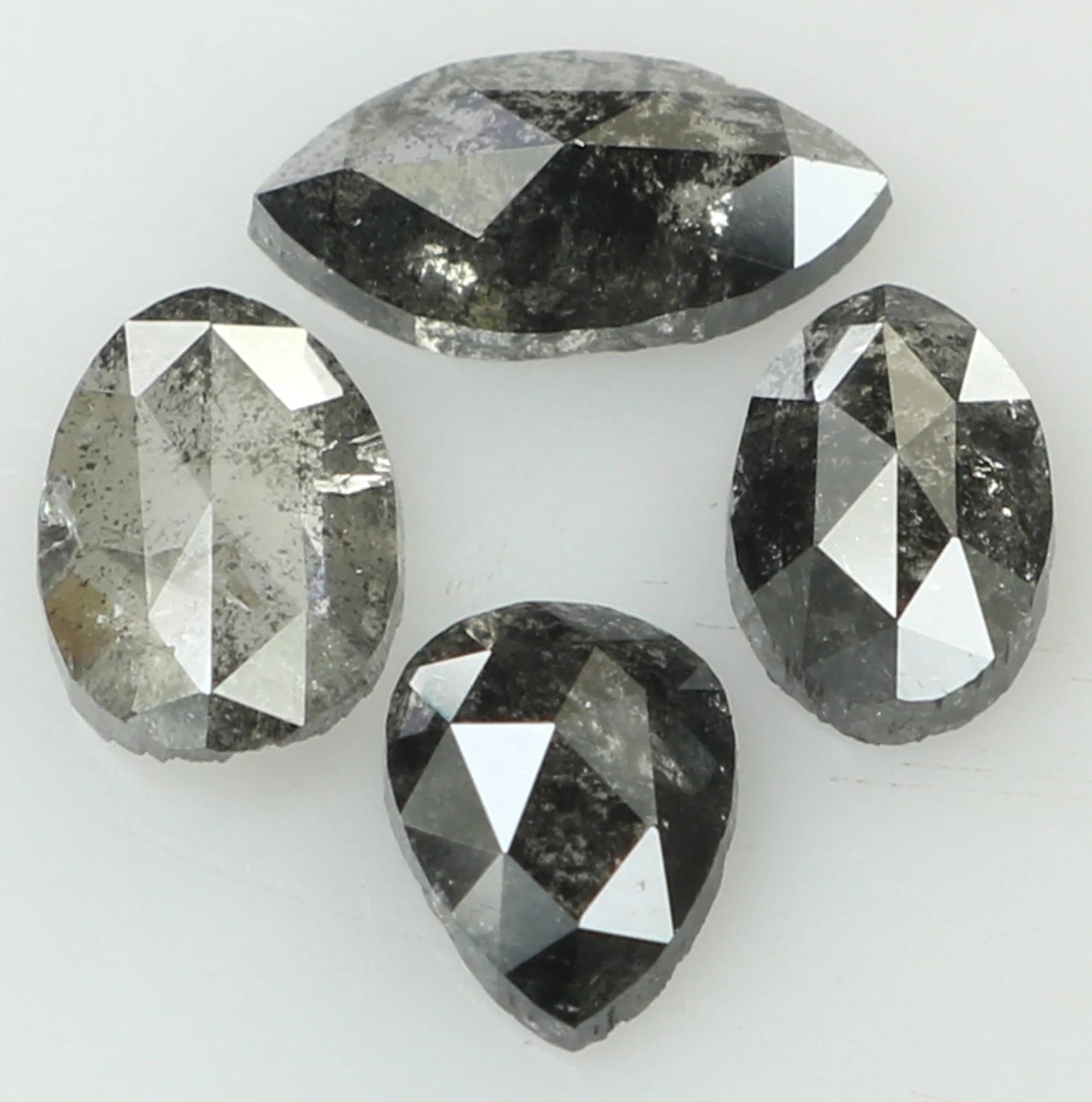 1.39 Ct Natural Loose Mix Shape Diamond Grey Color Mix Shape Diamond 5.10 MM Natural Loose Diamond Grey Mix Shape Rose Cut Diamond KDN8513