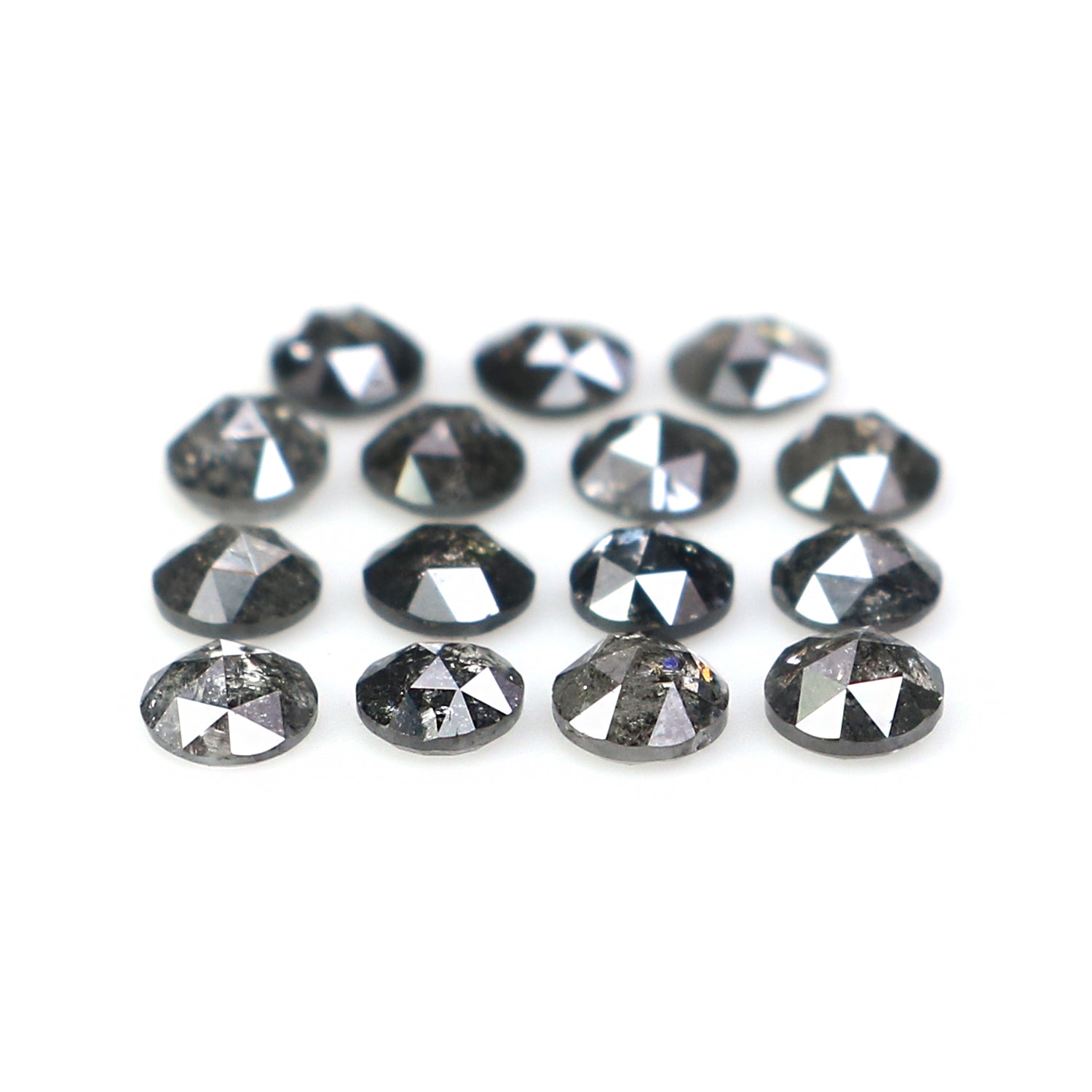 1.03 Ct Natural Loose Round Cut Diamond Salt And Pepper Diamond 2.45 MM Natural Loose Diamond Black Grey Color Round Rose Cut Diamond KQ2669