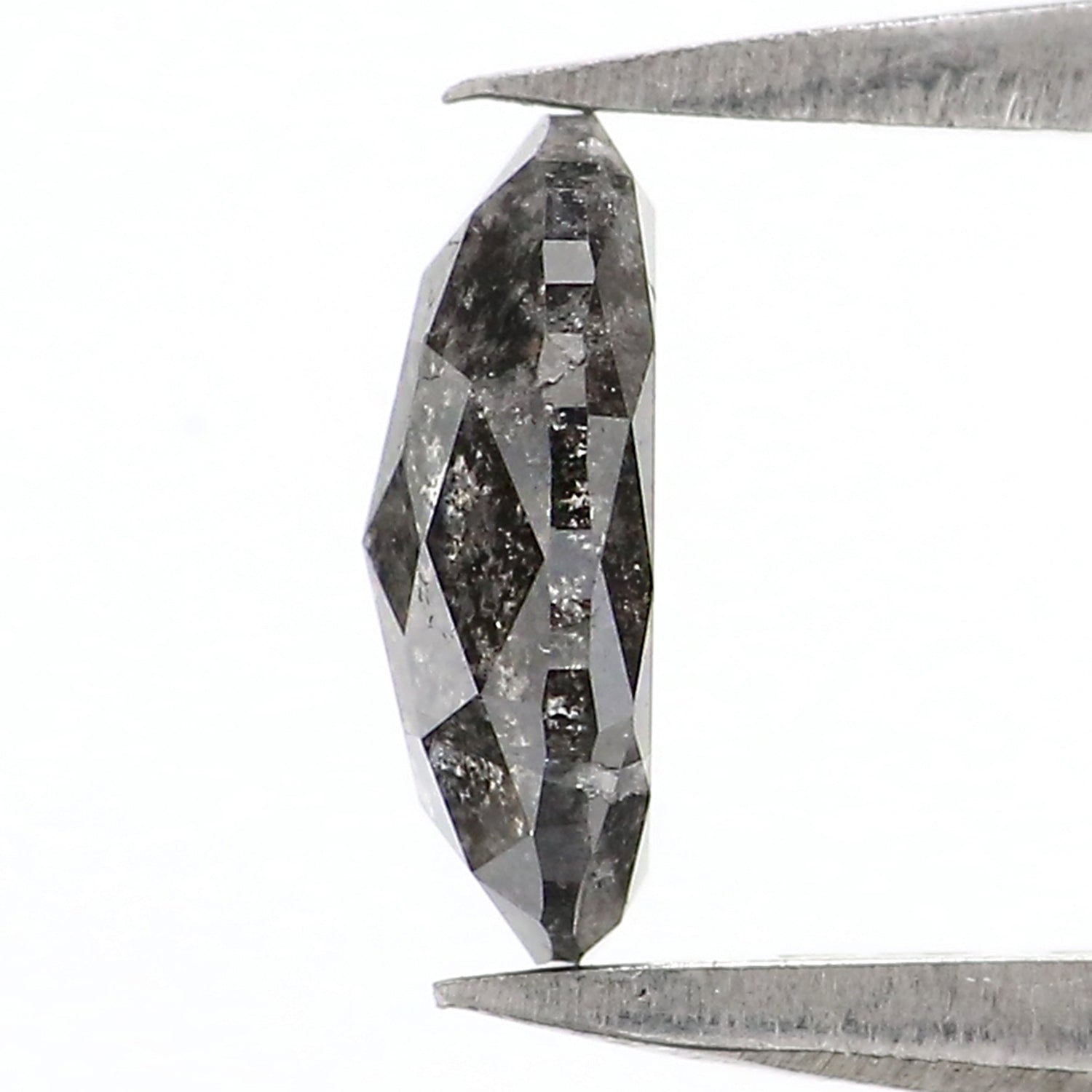 0.80 CT Natural Loose Oval Shape Diamond Salt And Pepper Oval Diamond 7.10 MM Natural Diamond Black Grey Color Oval Rose Cut Diamond KQ2708