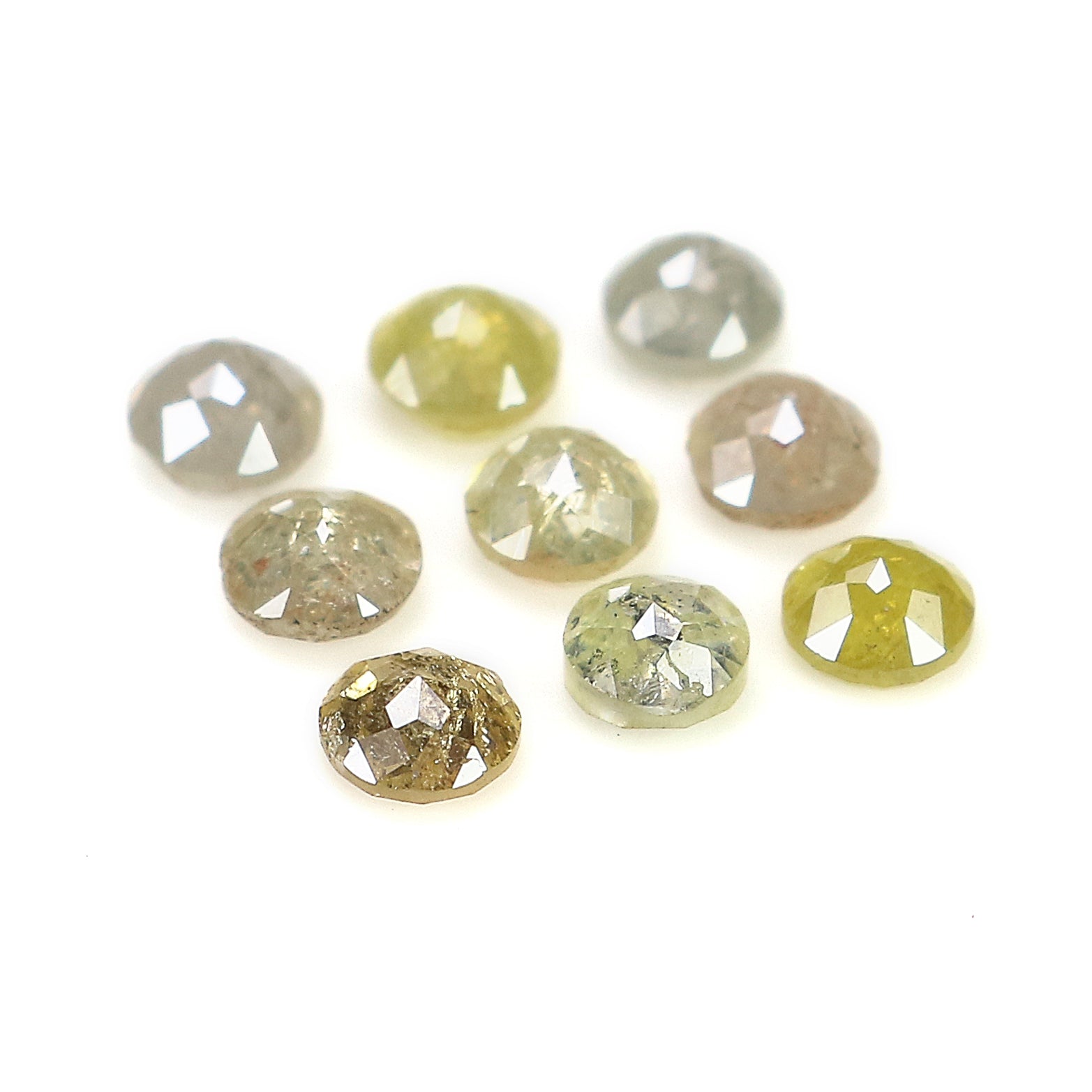 1.38 CT Natural Loose Round Rose Cut Diamond Grey Color Round Shape Diamond 2.90 MM Natural Loose Yellow Color Round Rose Cut Diamond LQ1597