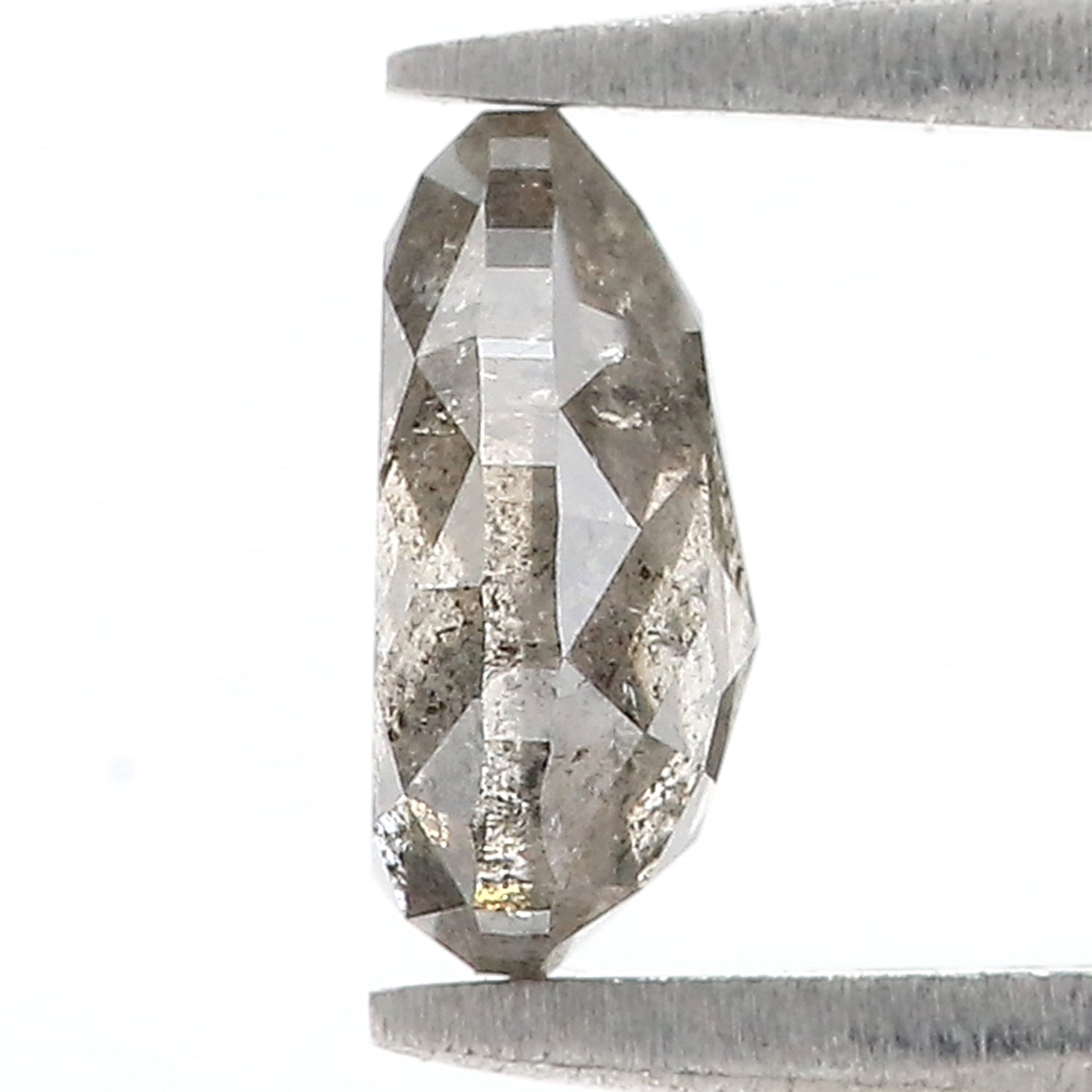 1.38 CT Natural Loose Pear Shape Diamond Salt And Pepper Pear Diamond 8.00 MM Natural Loose Black Grey Color Pear Rose Cut Diamond L3506