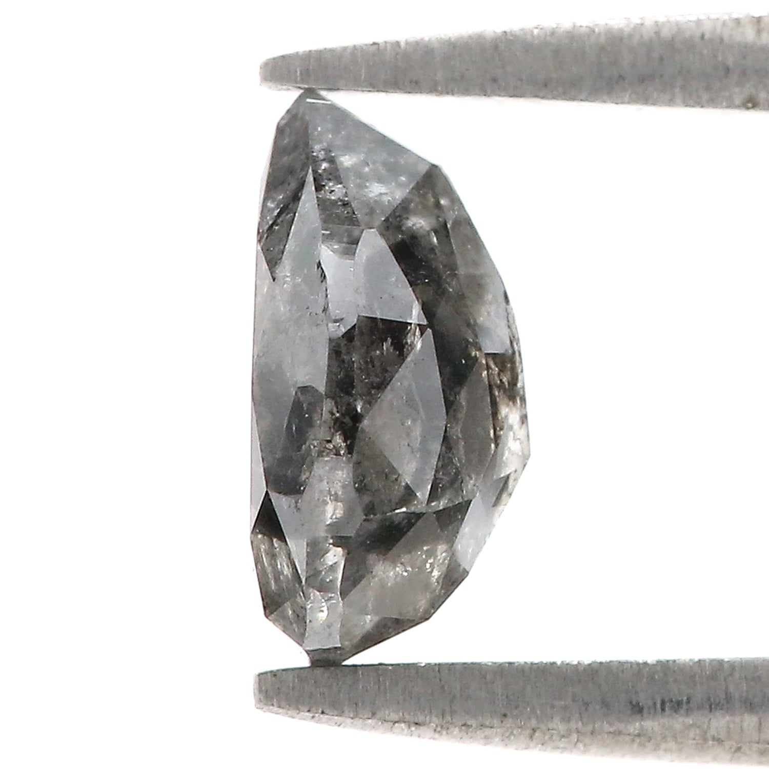 1.47 CT Natural Loose Pear Shape Diamond Salt And Pepper Pear Rose Cut Diamond 8.05 MM Natural Black Grey Color Pear Shape Diamond QL1561