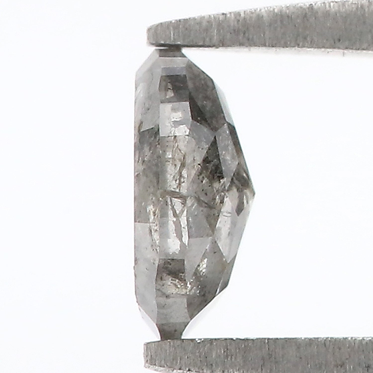 0.64 CT Natural Loose Oval Shape Diamond Salt And Pepper Oval Cut Diamond 6.10 MM Natural Black Grey Color Oval Rose Cut Diamond LQ3304