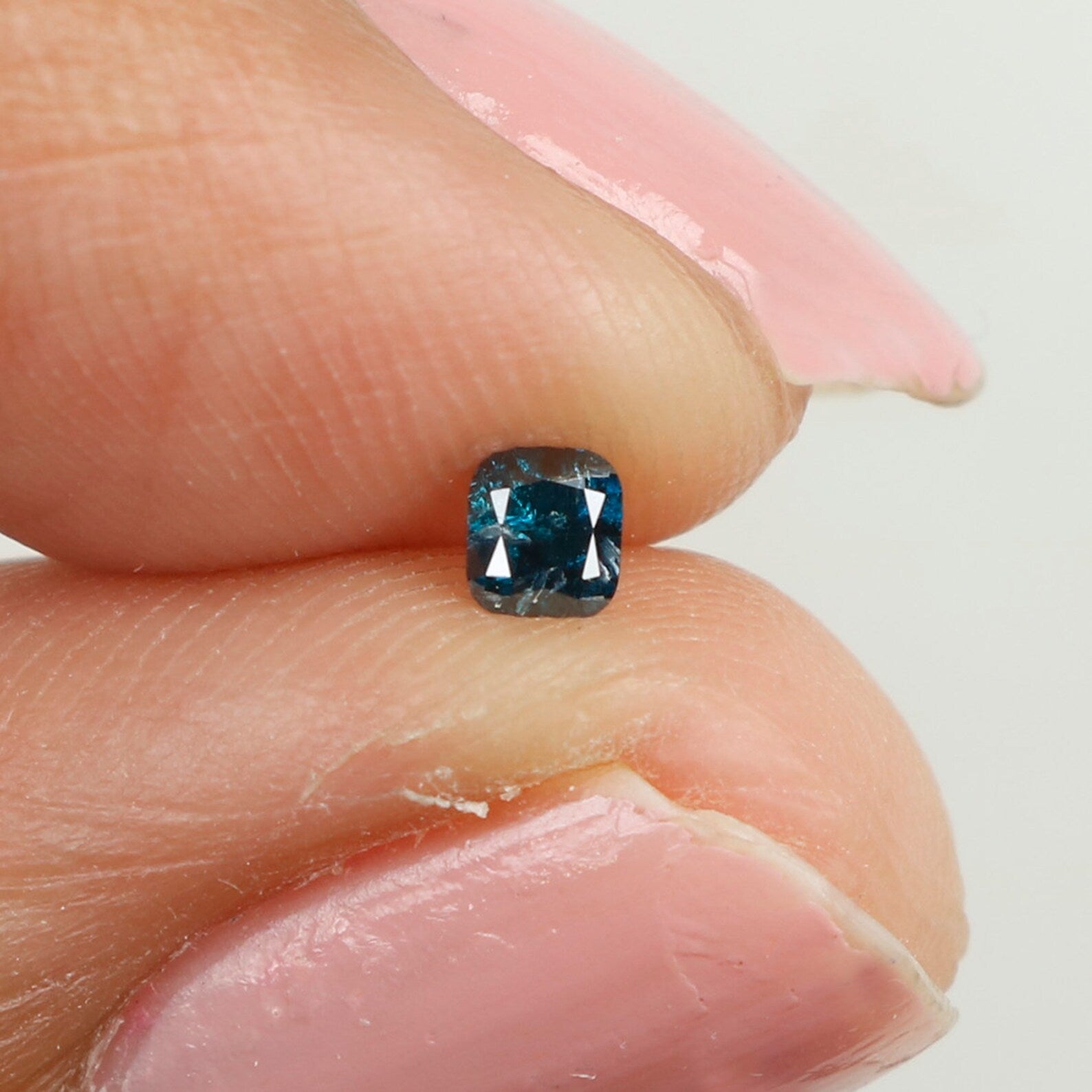 0.13 Ct Natural Loose Diamond, Cushion Diamond, Blue Diamond, Polished Diamond, Brilliant Cut Diamond, Rustic Diamond, Antique Diamond N6523
