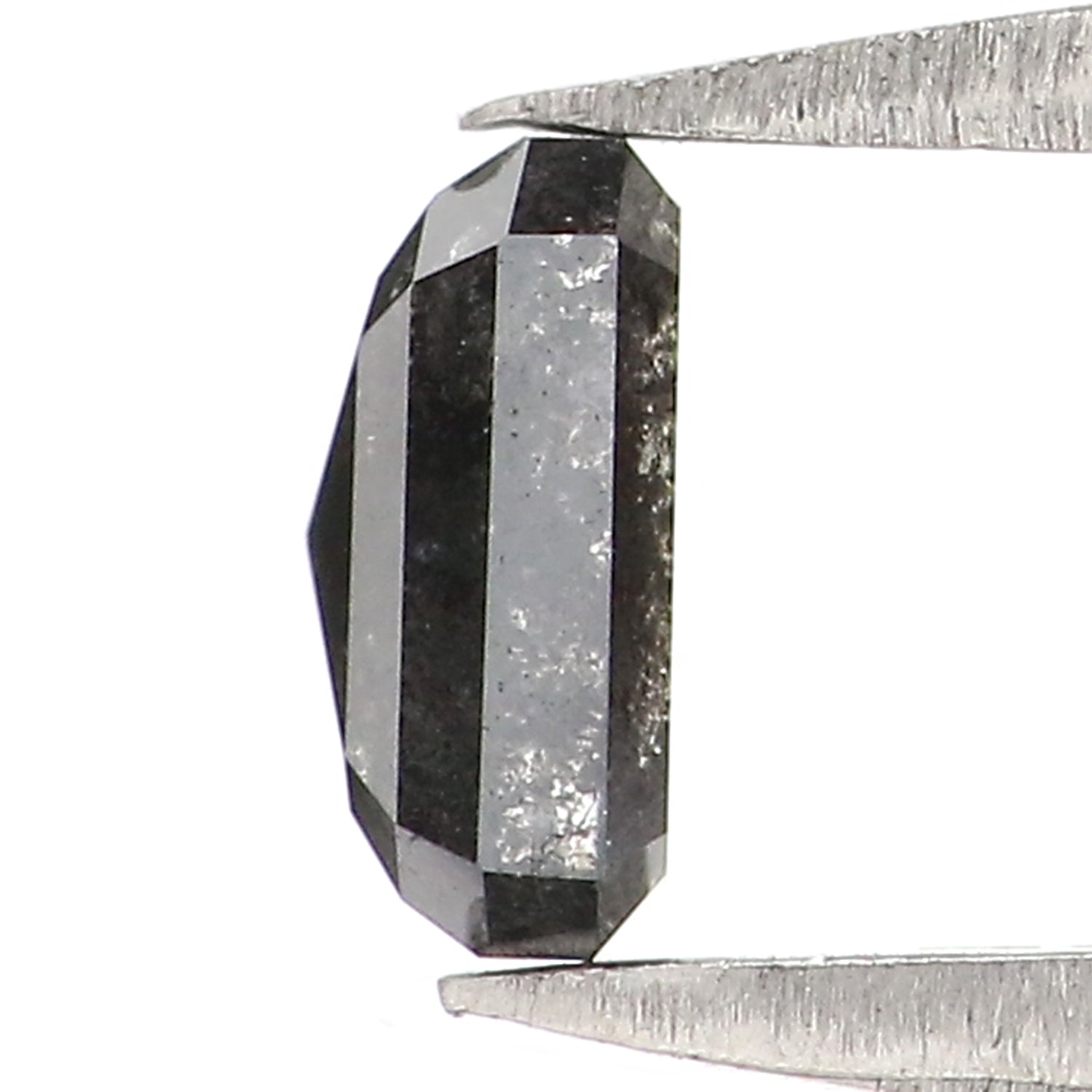0.38 CT Natural Loose Emerald Shape Diamond Salt And Pepper Emerald Diamond 4.60 MM Black Grey Color Emerald Shape Rose Cut Diamond QK180