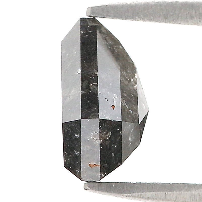 3.47 CT Natural Loose Shield Diamond Black Grey Color Diamond 8.75 MM Natural Loose Diamond Salt And Pepper Shield Rose Cut Diamond QL962