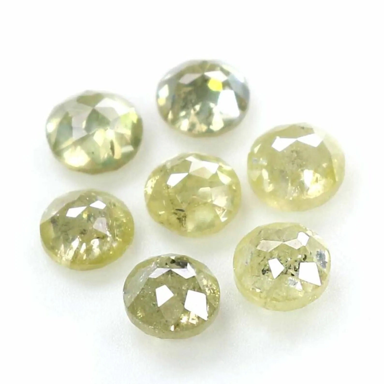 1.55 CT Natural Loose Round Shape Diamond Green Color Round Cut Diamond 3.30 MM Natural Diamond Yellow Color Round Rose Cut Diamond NQ605