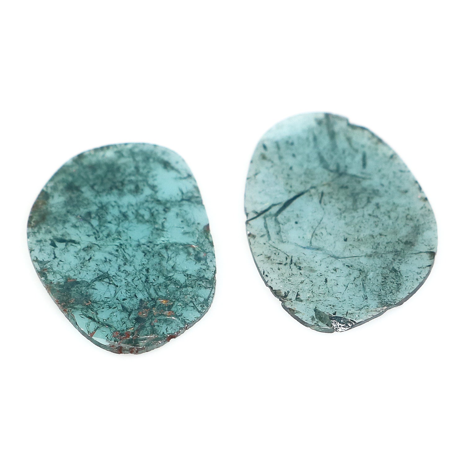 1.12 CT Natural Loose Slice Shape Diamond Blue Color Slice Cut Diamond 12.60 MM Natural Loose Blue Color Slice Irregular Cut Diamond LQ725