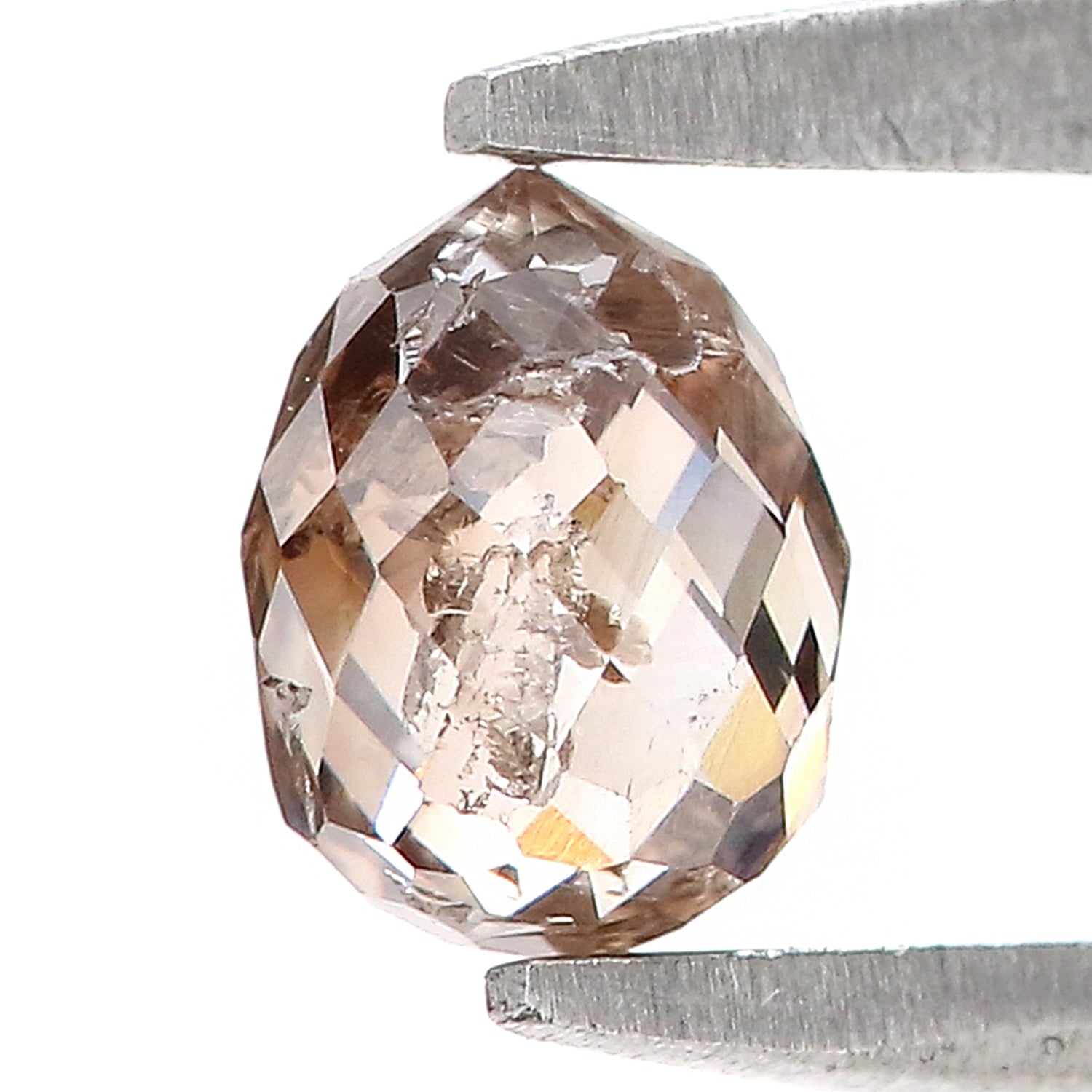 0.67 Ct Natural Loose Briolette Shape Diamond Brown Color Drop Diamond 5.05 MM Natural Loose Brown Color Briolette Rose Cut Diamond LQ9832