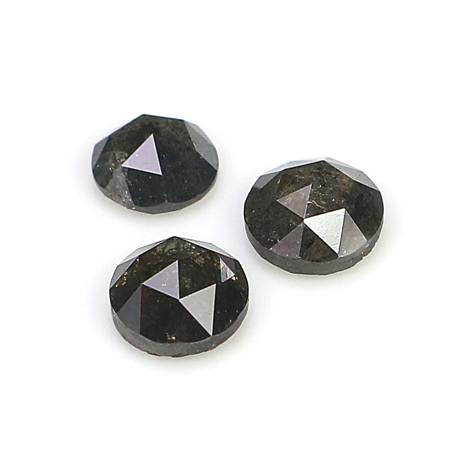 1.23 Ct Natural Loose Round Rose Cut Diamond Salt And Pepper Round Shape Diamond 4.10 MM Natural Black Grey Round Rose Cut Diamond LQ1136