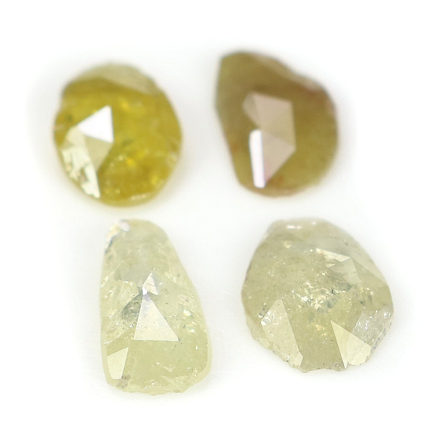 1.94 Ct Natural Loose Slice Shape Diamond Gray Color Slice Cut Diamond 7.65 MM Natural Diamond Yellow Color Slice Rose Cut Diamond NQ1192