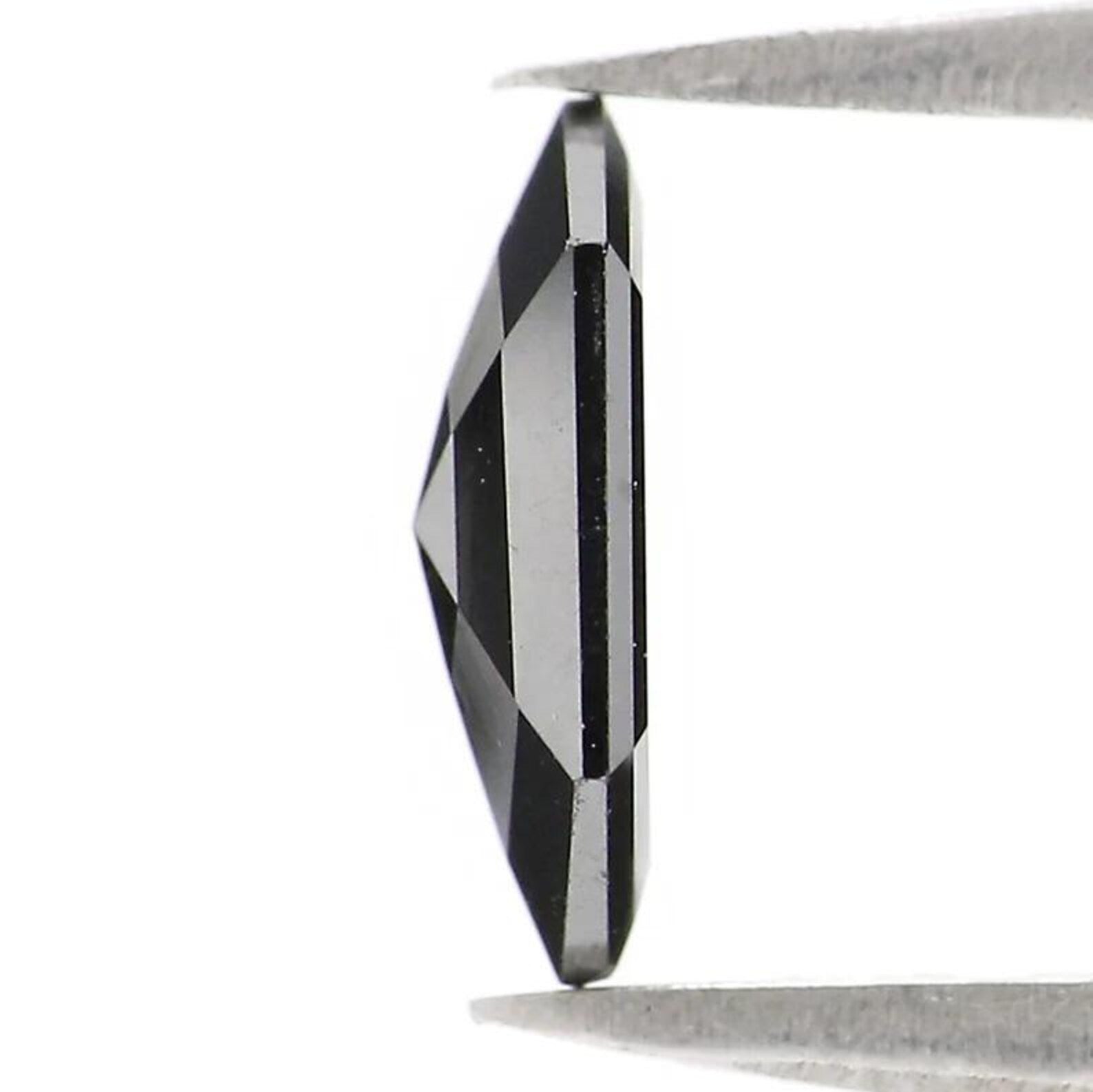 0.96 CT Natural Loose Hexagon Shape Diamond Black Color Hexagon Diamond 8.50 MM Natural Loose Black Color Hexagon Rose Cut Diamond NQ8180