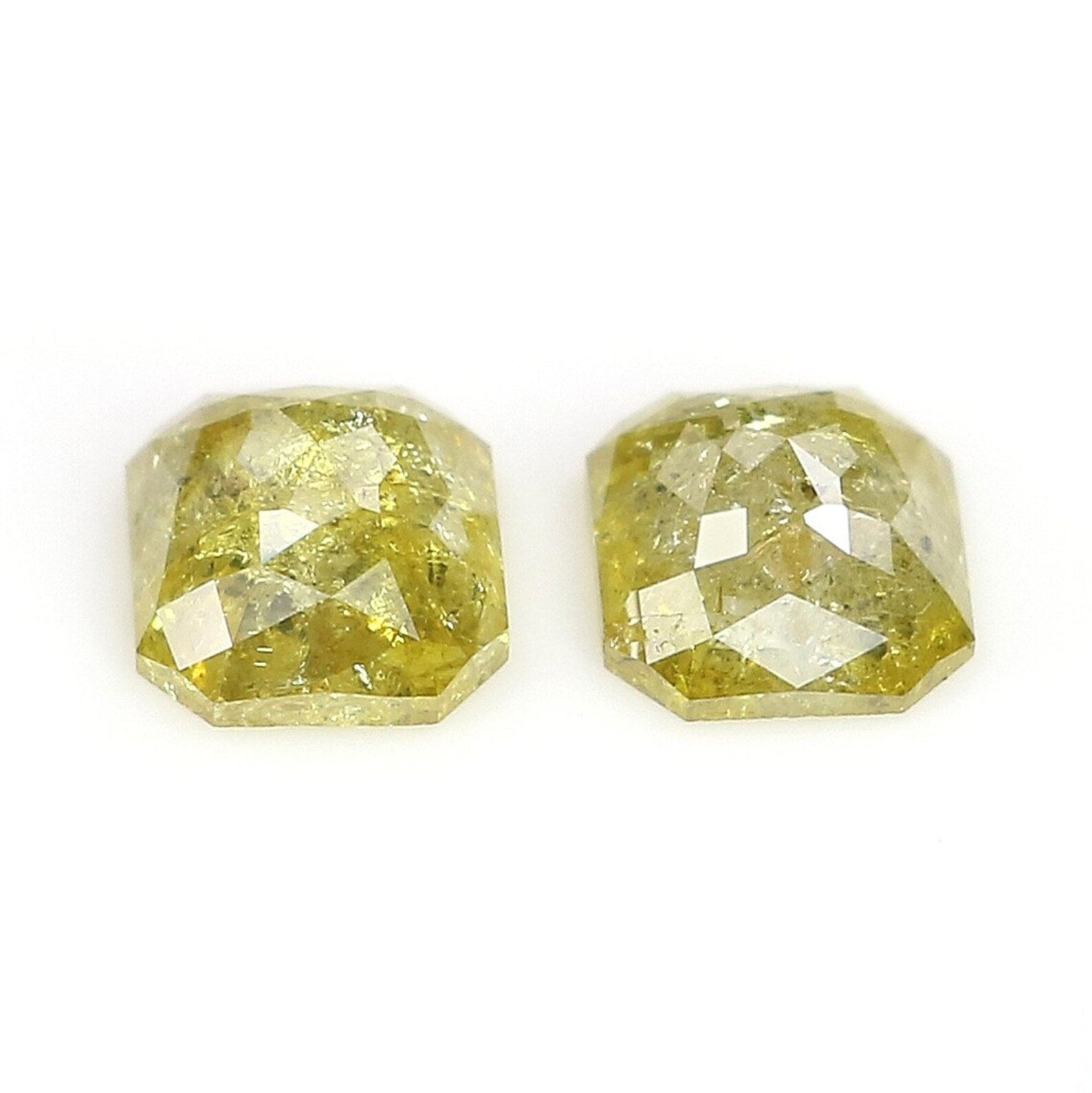 1.23 CT Natural Loose Cushion Pair Diamond Yellow Color Cushion Diamond 5.65 MM Natural Loose Diamond Yellow Cushion Rose Cut Diamond NQ2477