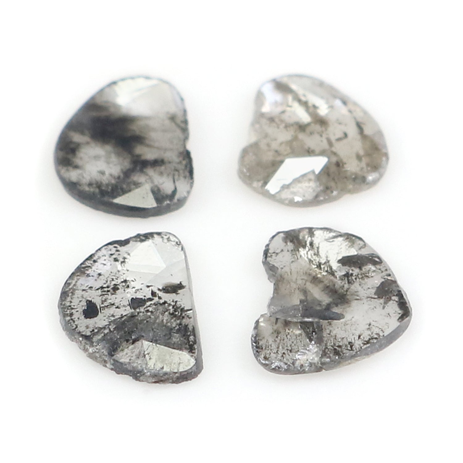 0.79 CT Natural Loose Slice Shape Diamond Salt And Pepper Slice Cut Diamond 5.85 MM Natural Black Grey Diamond Irregular Cut Diamond N2616