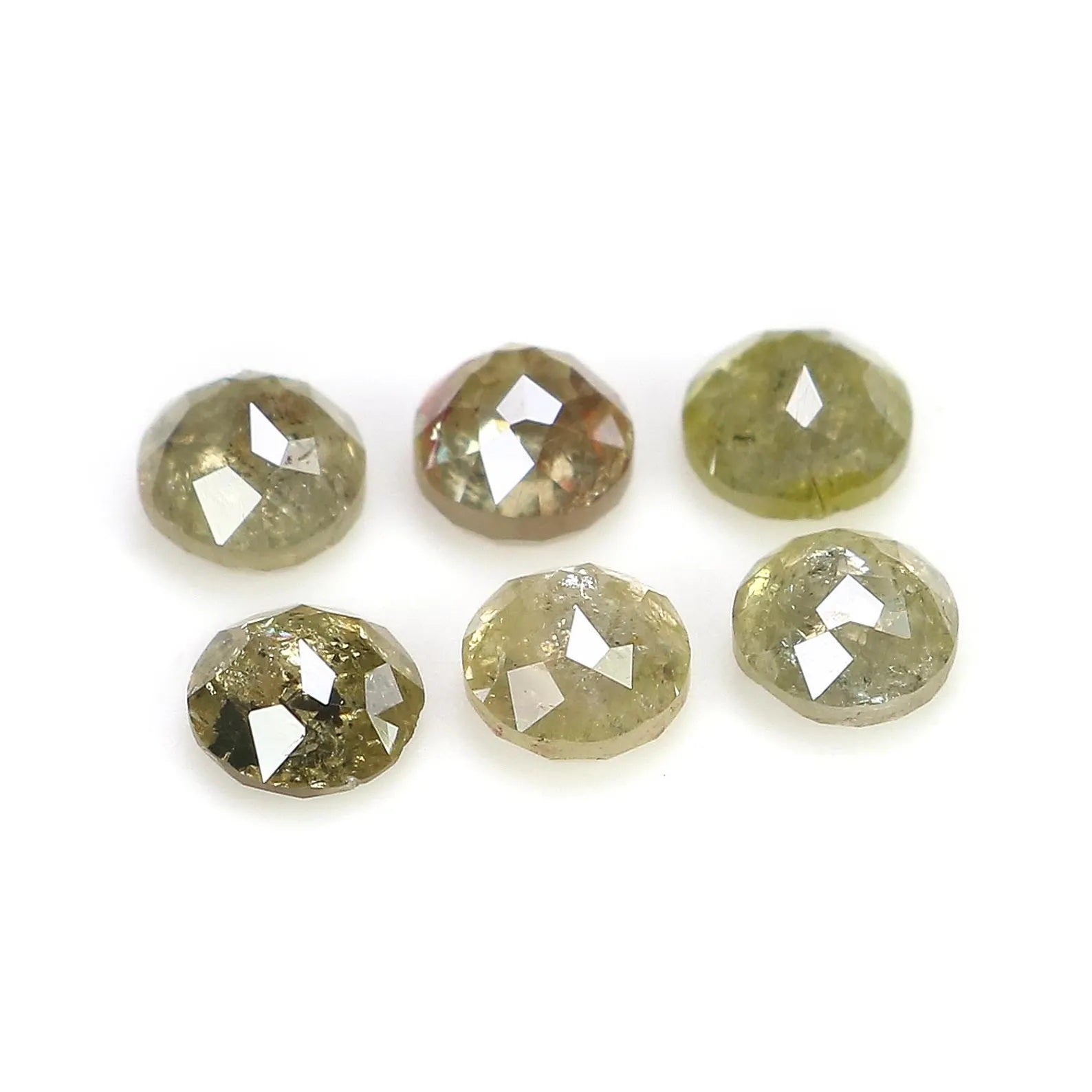1.79 CT Natural Loose Round Shape Diamond Grey Color Round Diamond 3.70 MM Natural Loose Diamond Yellow Color Round Rose Cut Diamond NQ695