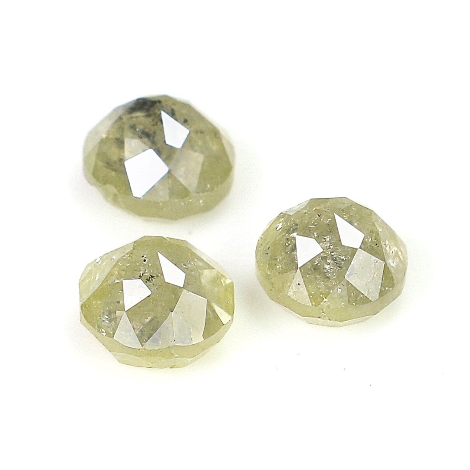 1.76 CT Natural Loose Round Rose Cut Diamond Grey Color Round Shape Diamond 4.60 MM Natural Loose Yellow Color Round Rose Cut Diamond LQ9208